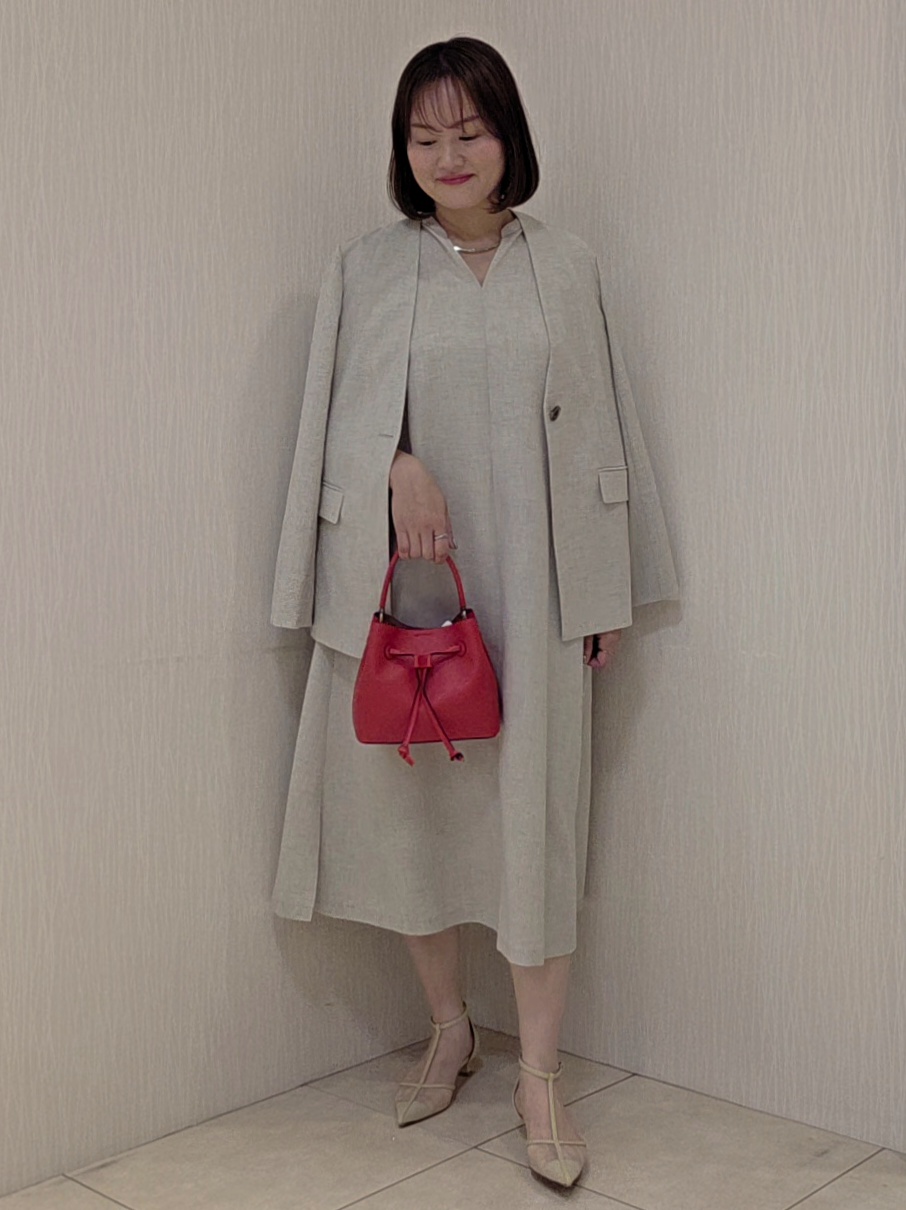 naokoさんの「UNTITLED｜◆【さらりと快適/セットアップ可/UV/接触冷感】スラブカラーレスジャケット」を使ったコーディネート