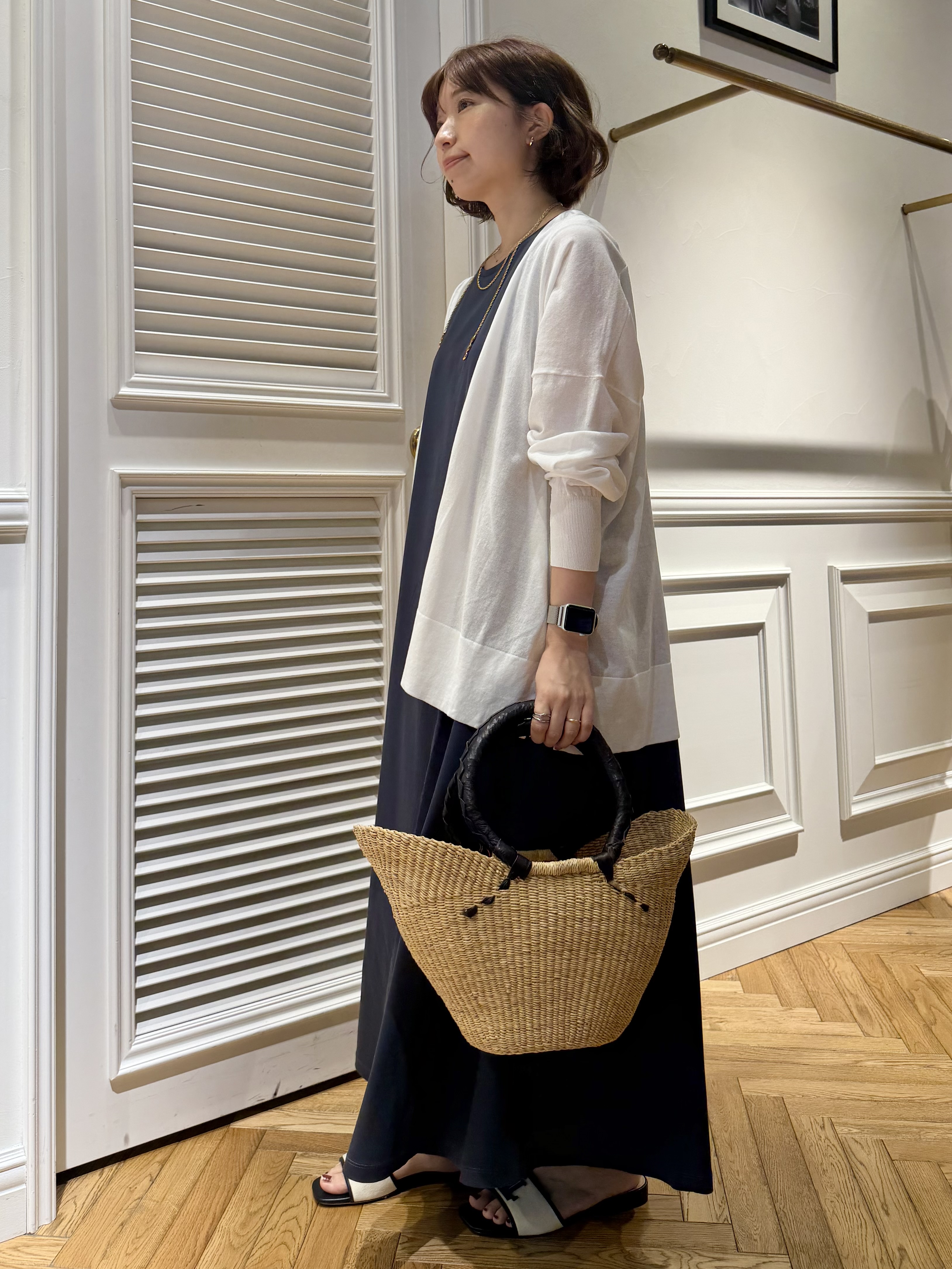 つじ まこさんの「DRESSTERIOR｜◆【接触冷感/UVカット】ウォッシャブル スピンコットン カーディガン」を使ったコーディネート