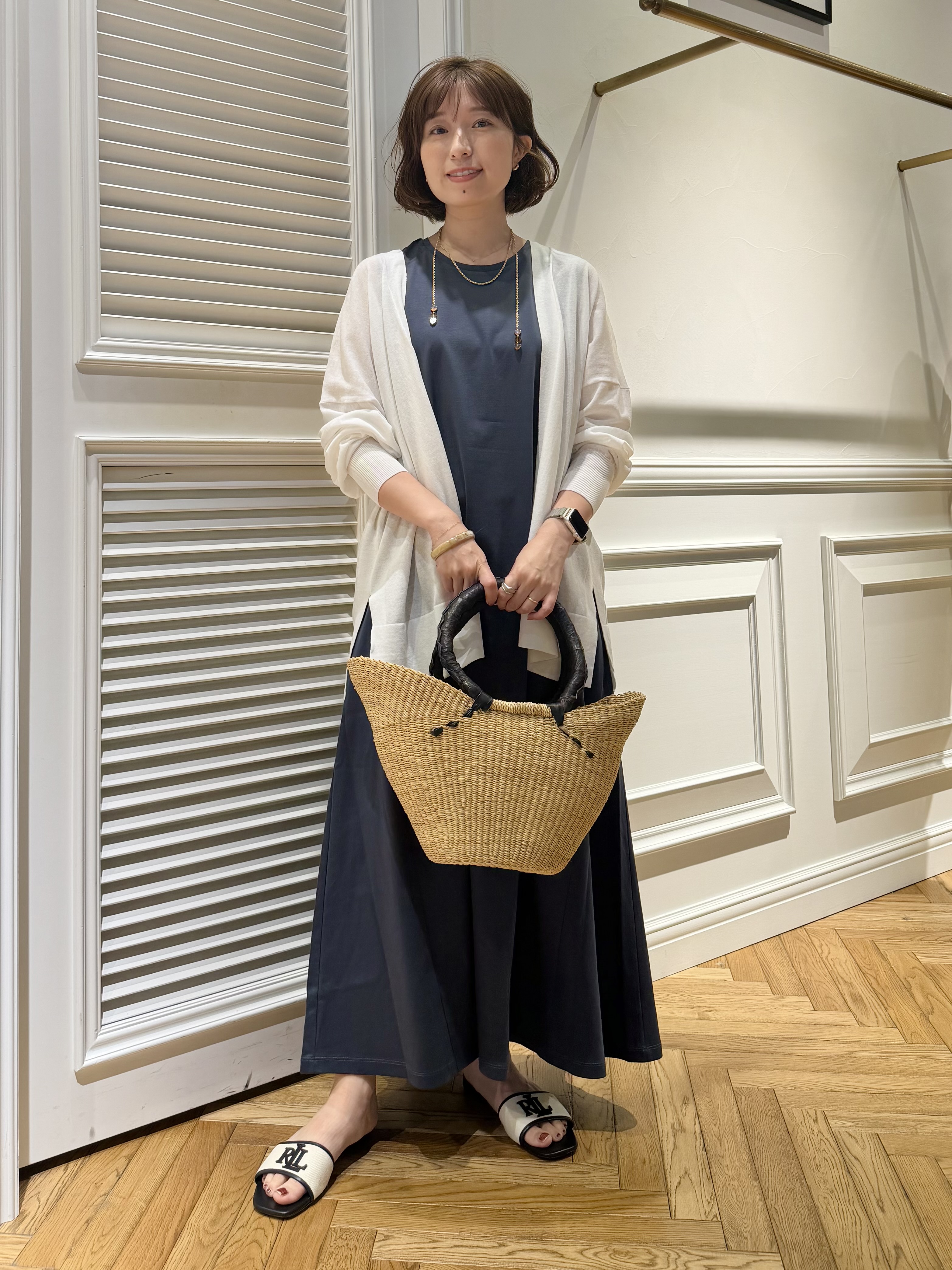 つじ まこさんの「DRESSTERIOR｜◆【接触冷感/UVカット】ウォッシャブル スピンコットン カーディガン」を使ったコーディネート