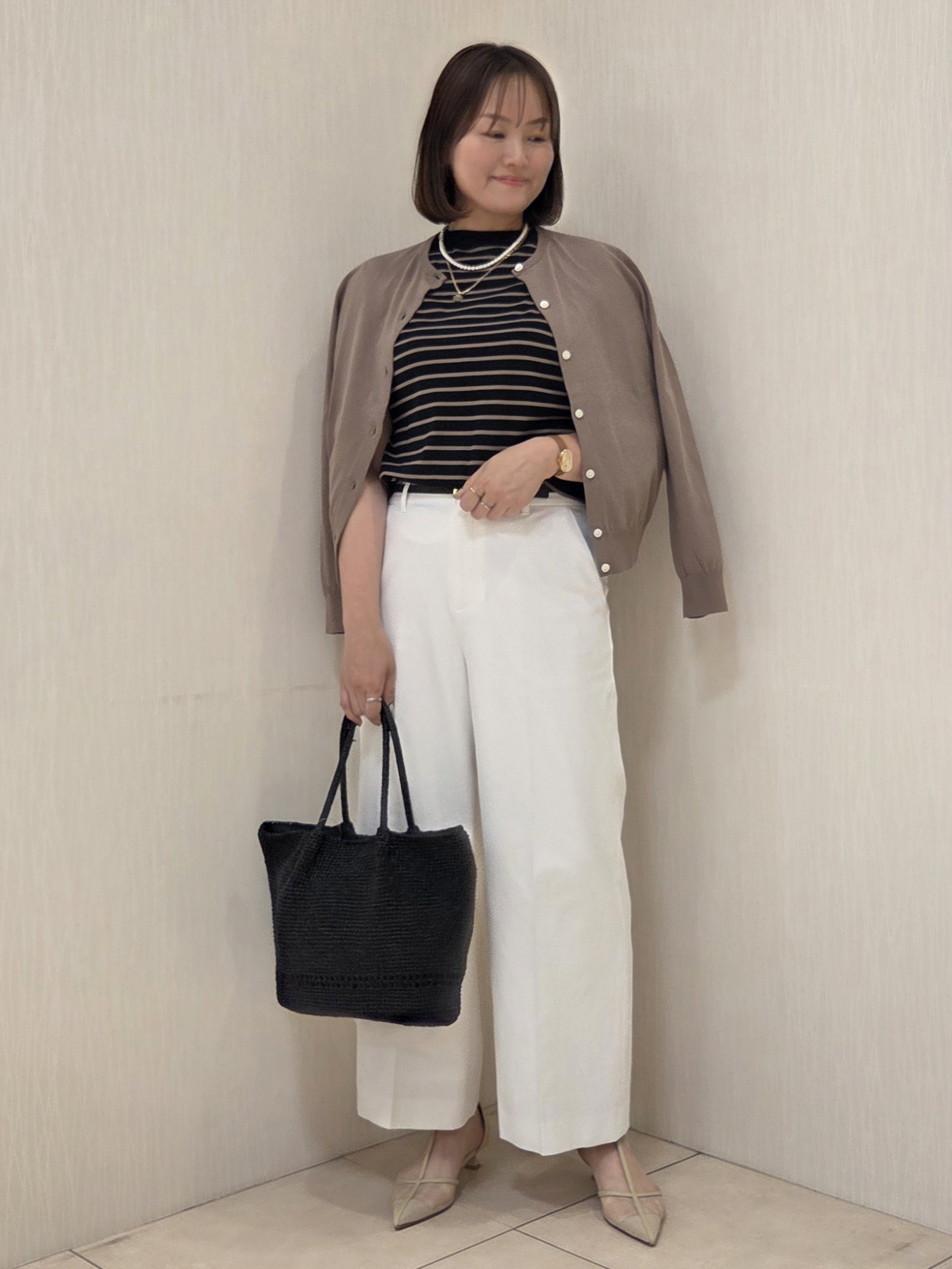naokoさんの「UNTITLED｜【9色展開/アンサンブル可/洗える】コットンベーシックニット」を使ったコーディネート