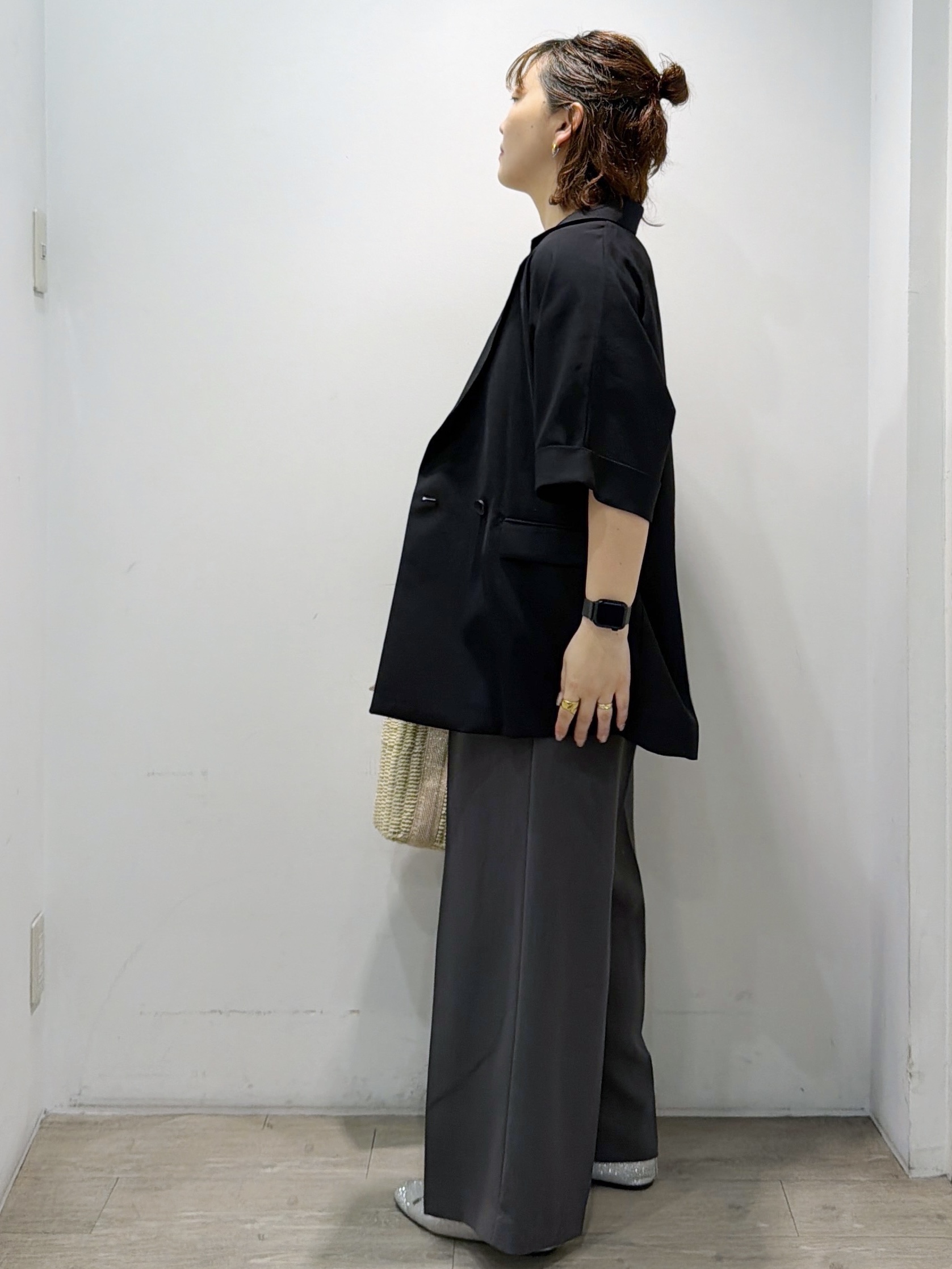 sumicaさんの「OPAQUE.CLIP｜【接触冷感／吸水速乾／防シワ】リネンライクテーラードジャケット《洗濯機OK》」を使ったコーディネート