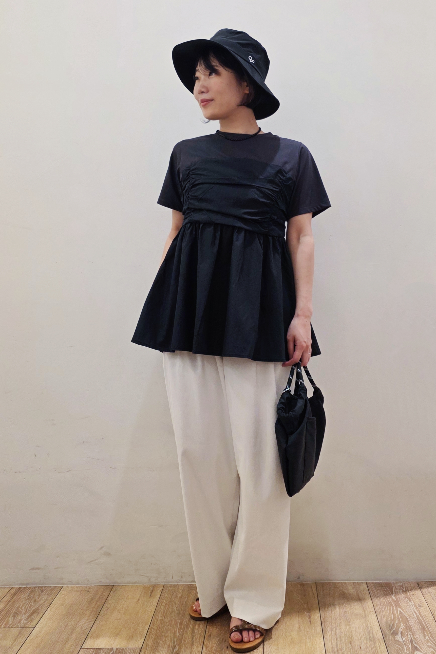 yuyuさんの「OPAQUE.CLIP｜ビスチェドッキングカットソー【洗濯機OK】」を使ったコーディネート