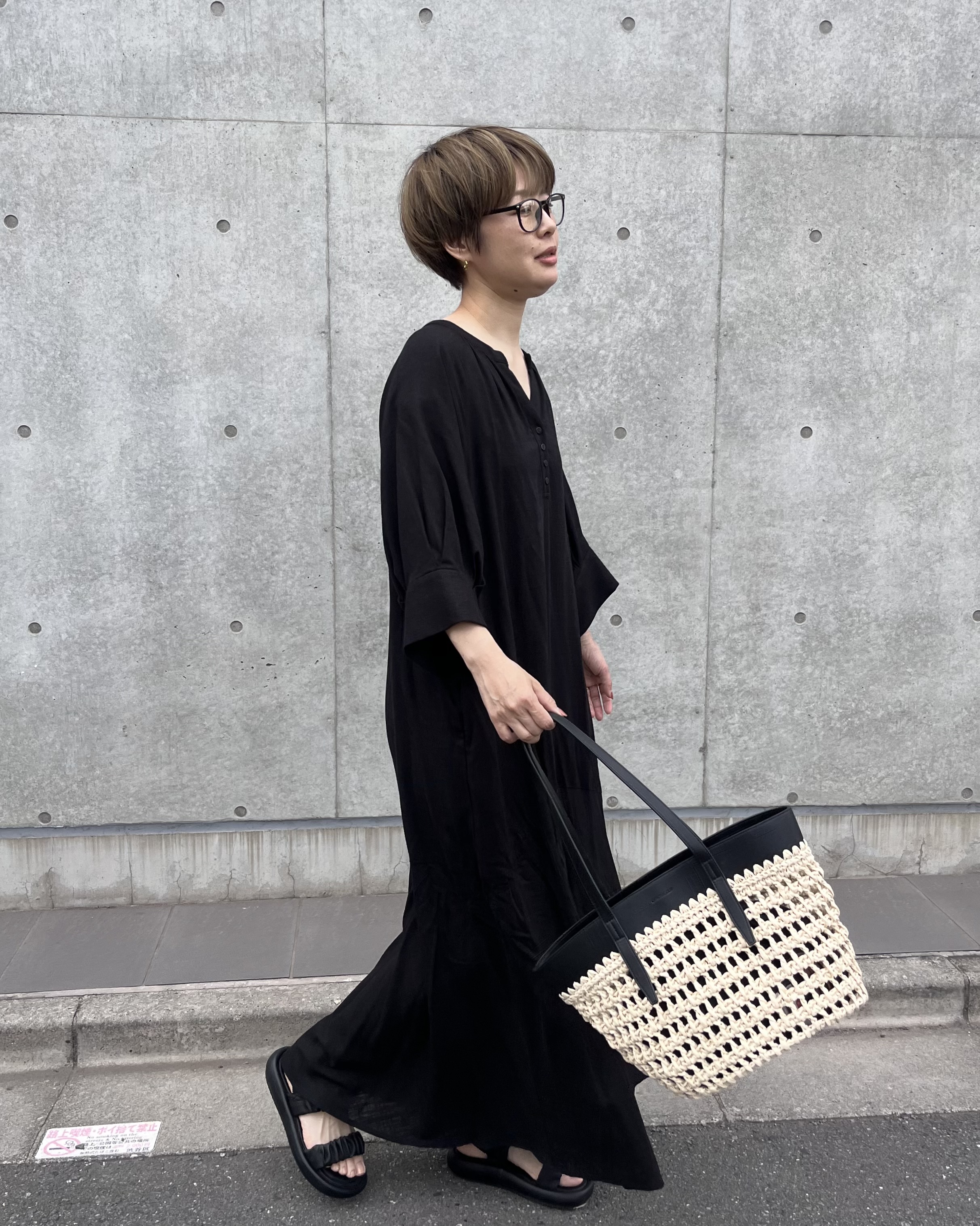 Mariko.Sさんの「OPAQUE.CLIP｜キーネックロングワンピース【洗える】」を使ったコーディネート