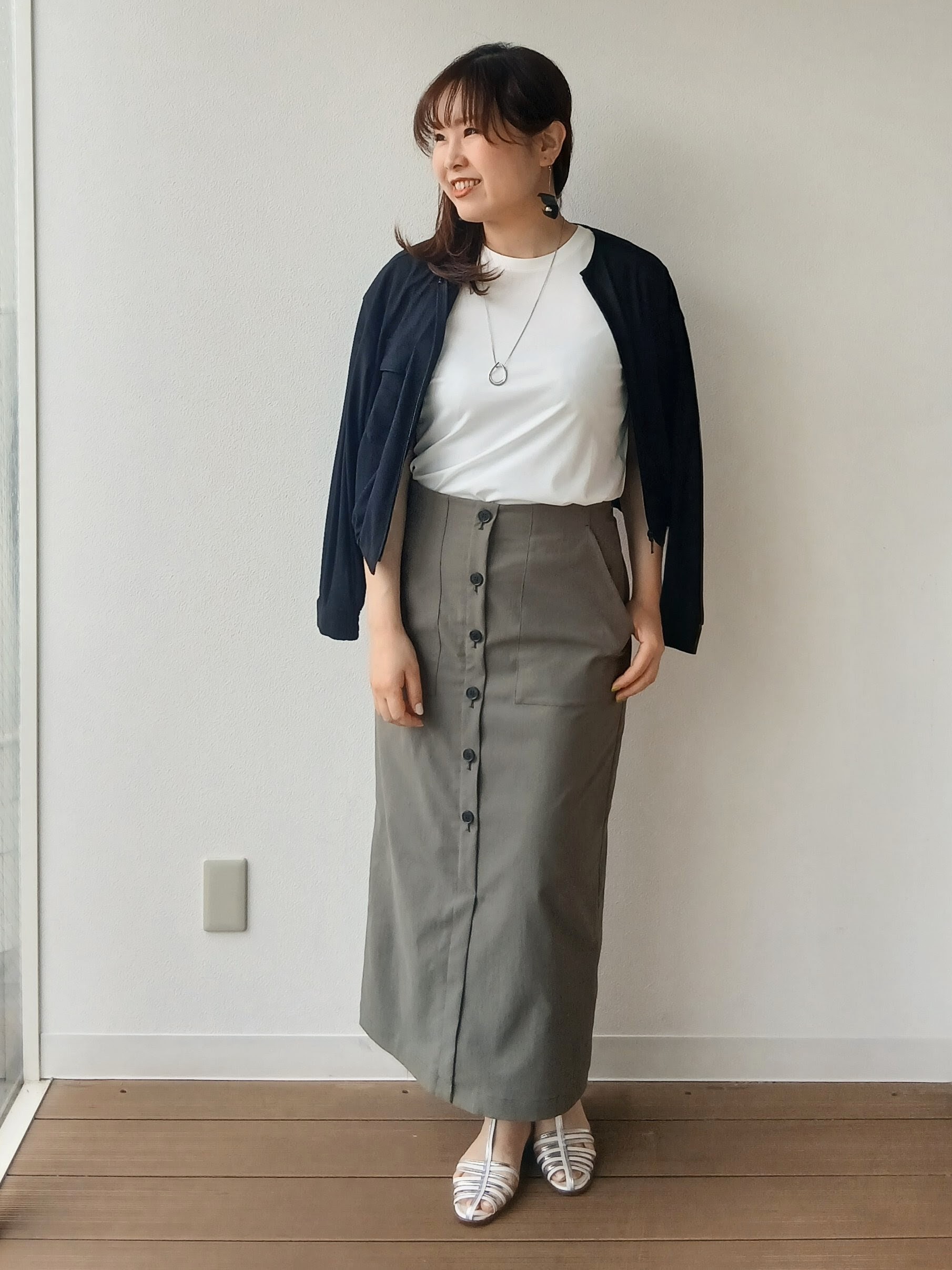 なみきさんの「UNTITLED｜◆【洗える】シアーブルゾン」を使ったコーディネート