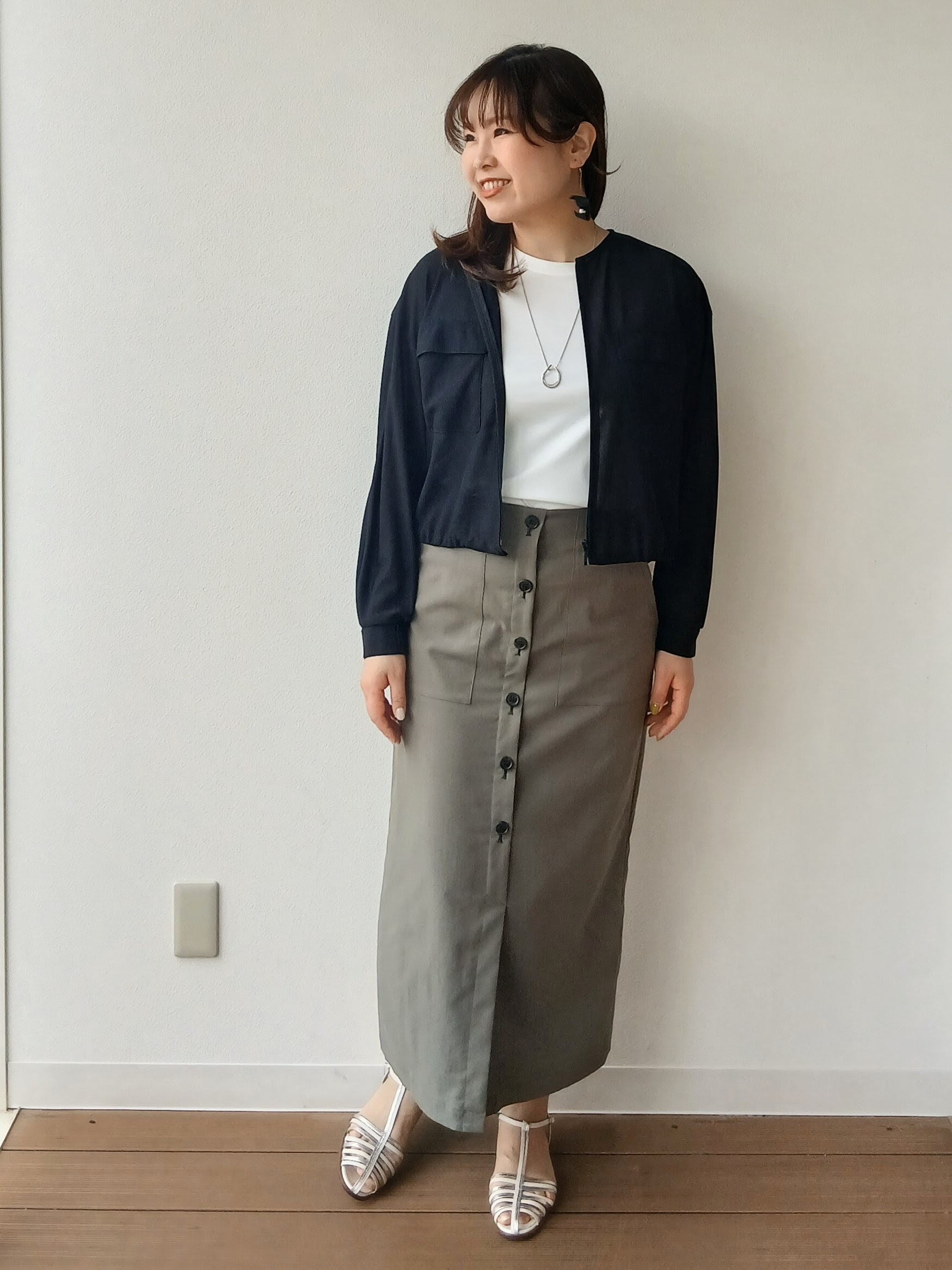 なみきさんの「UNTITLED｜◆【洗える】シアーブルゾン」を使ったコーディネート