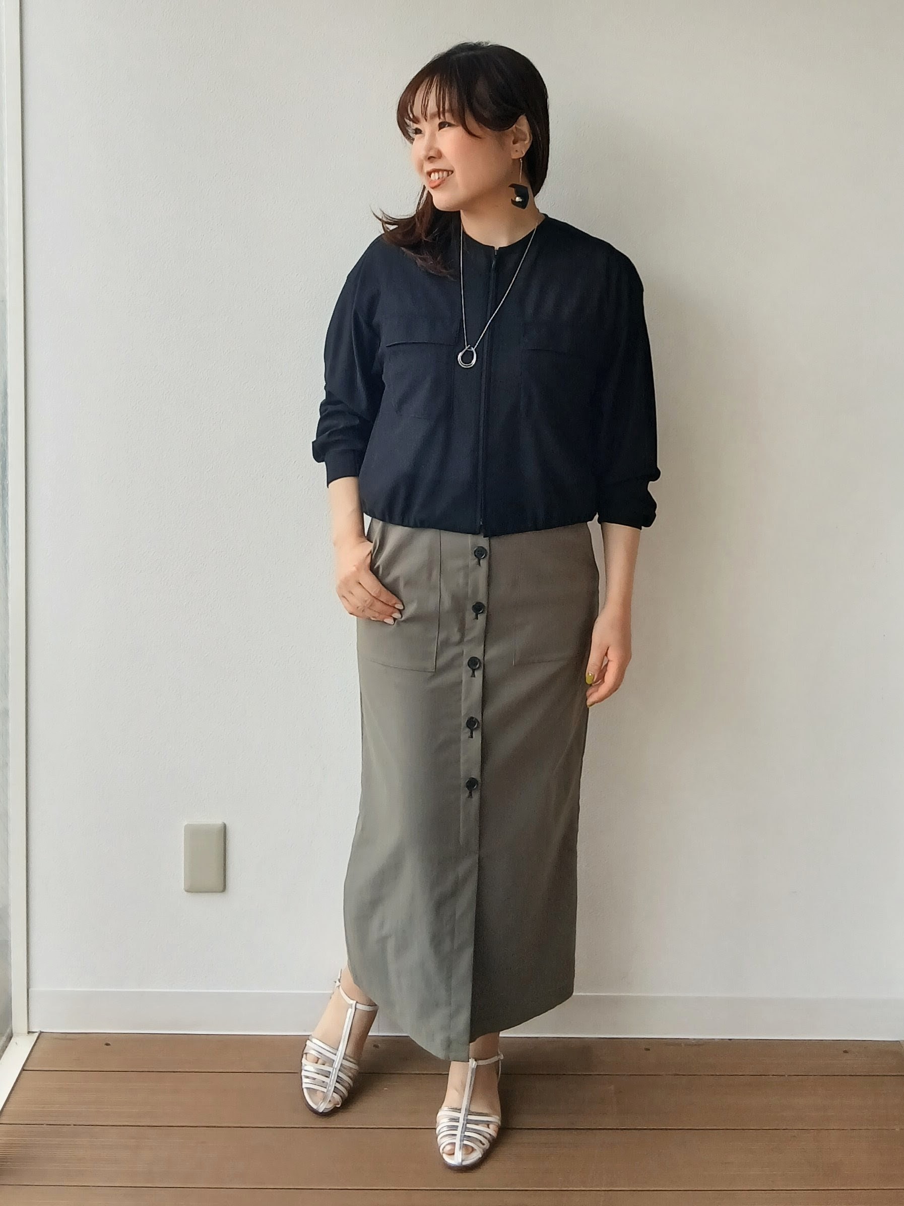なみきさんの「UNTITLED｜◆【洗える】シアーブルゾン」を使ったコーディネート