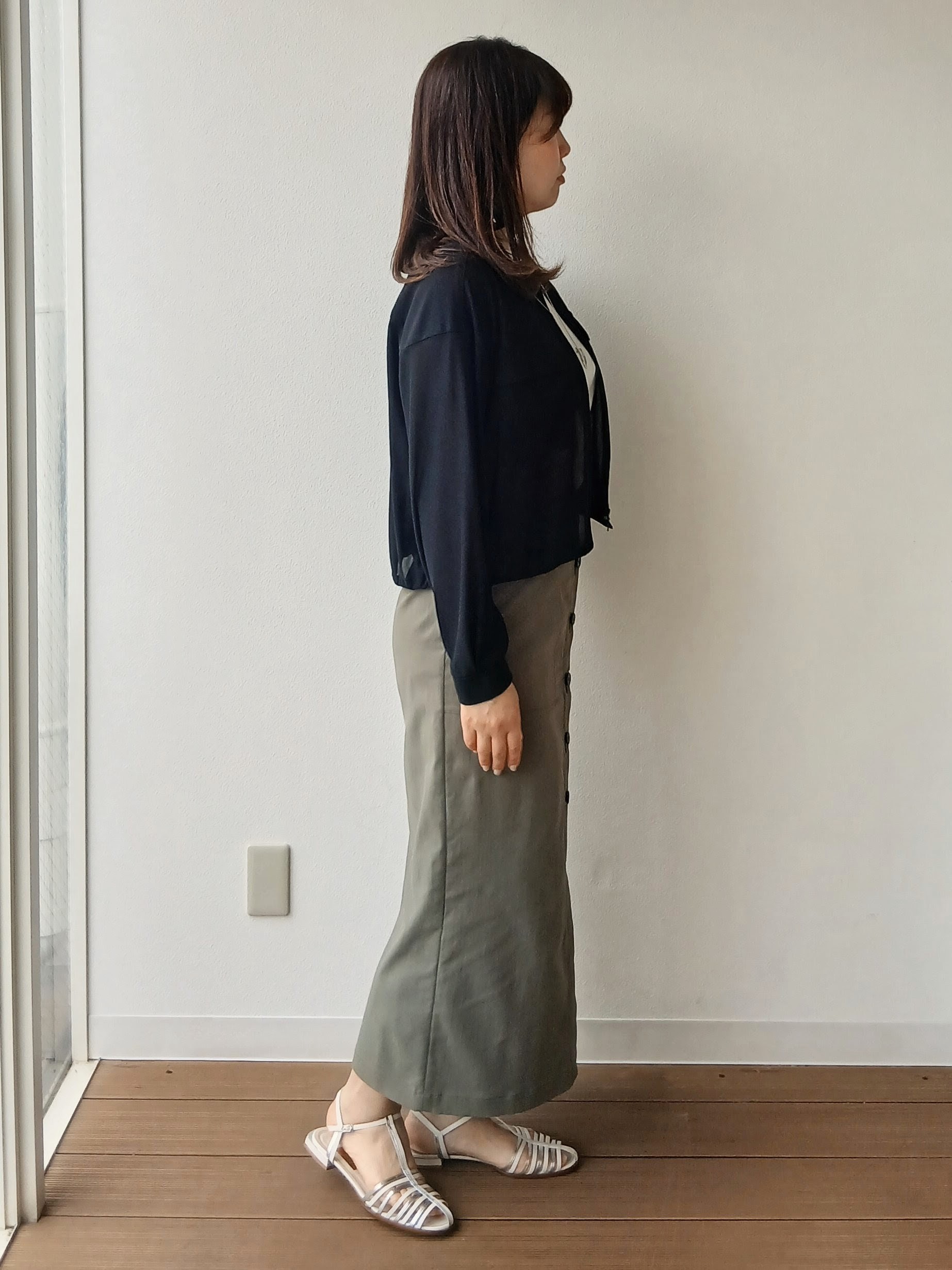 なみきさんの「UNTITLED｜◆【洗える】シアーブルゾン」を使ったコーディネート