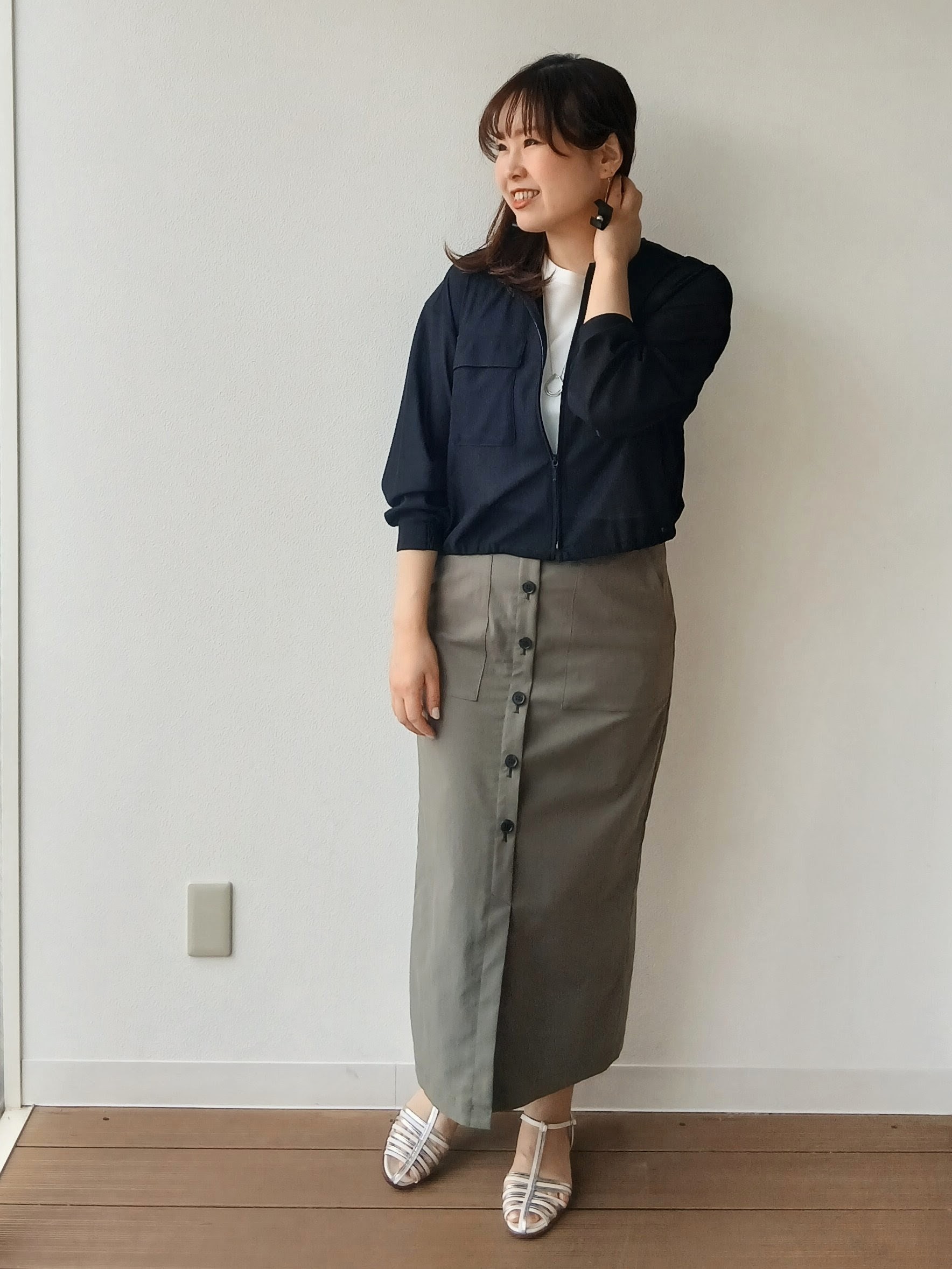 なみきさんの「UNTITLED｜◆【洗える】シアーブルゾン」を使ったコーディネート