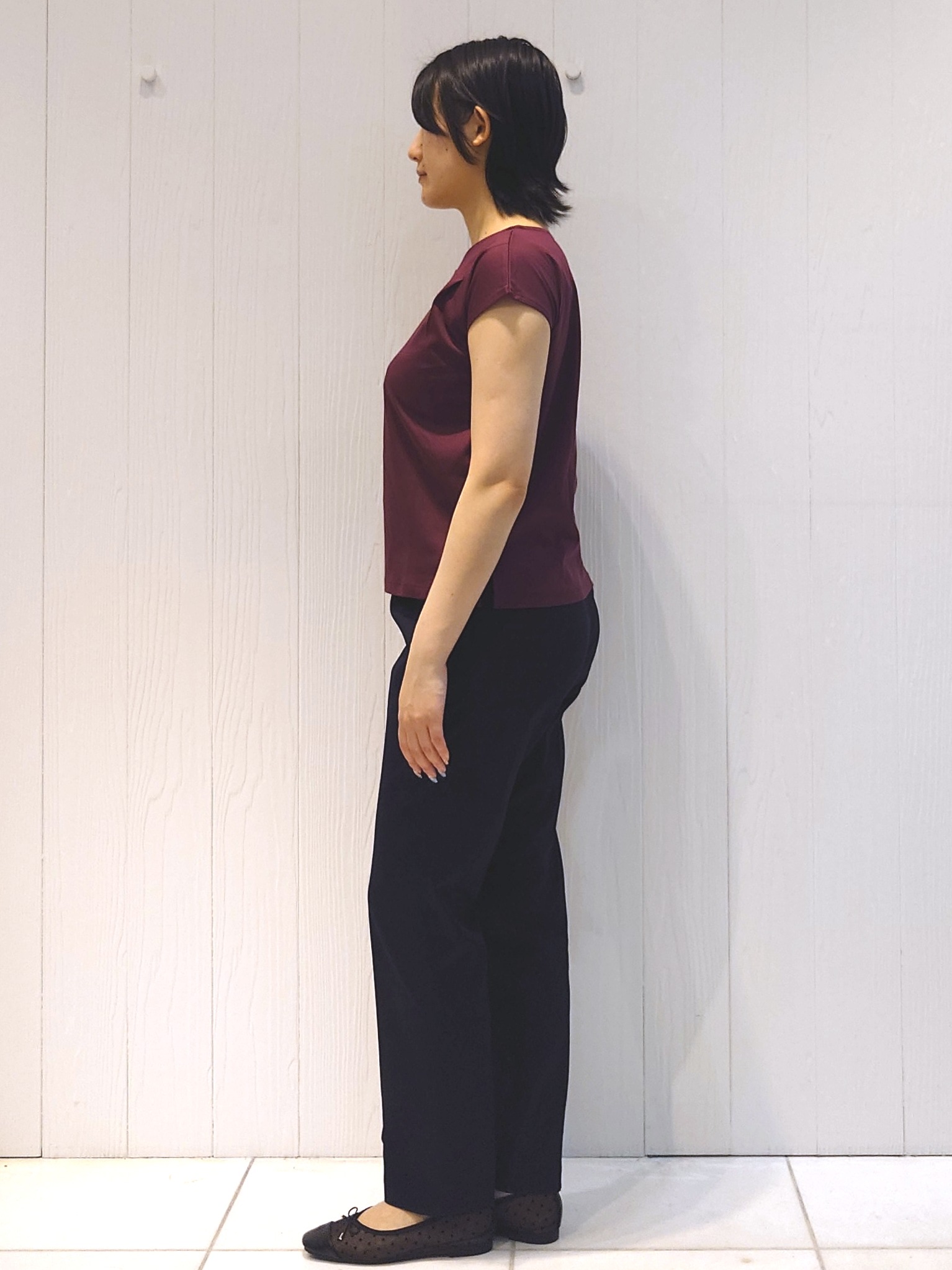 haruさんの「index｜【接触冷感】ビジューキーネックフレンチトップス《UVケア／洗濯機OK／XS～3L／8col》」を使ったコーディネート