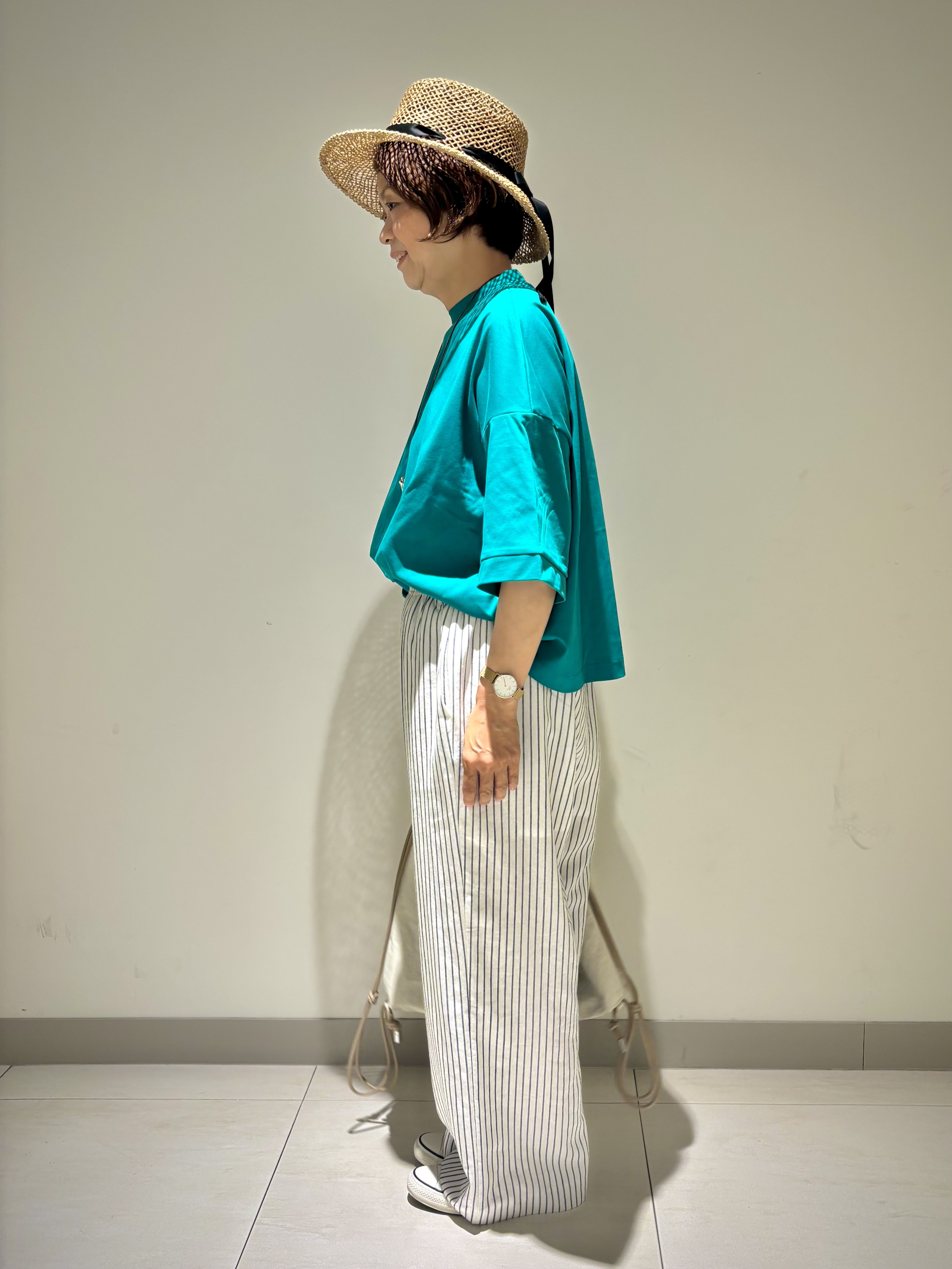 Haruさんの「Dessin｜【体型カバー】美光沢カットソーボクシーシルエット」を使ったコーディネート
