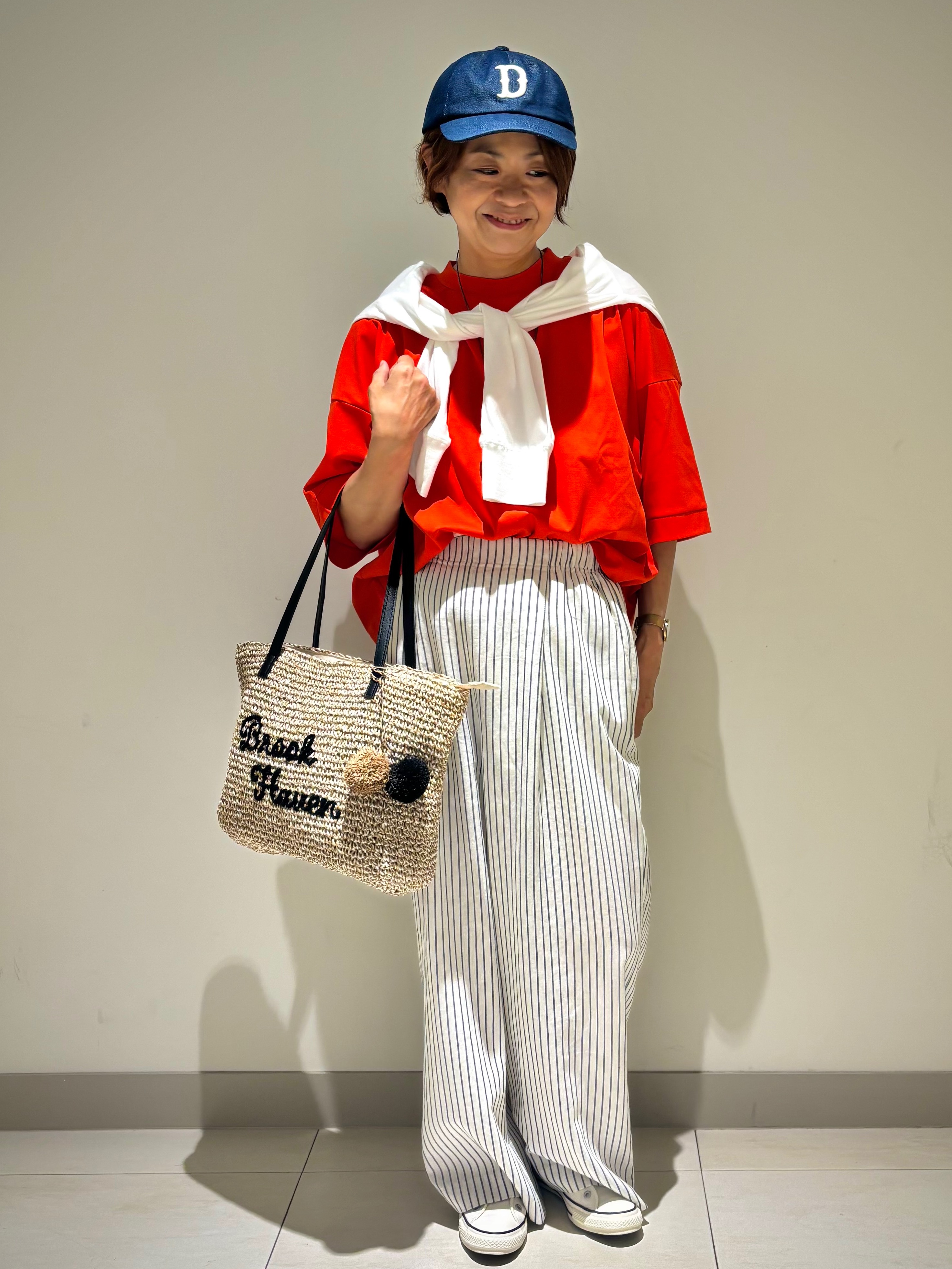 Haruさんの「Dessin｜【体型カバー】美光沢カットソーボクシーシルエット」を使ったコーディネート