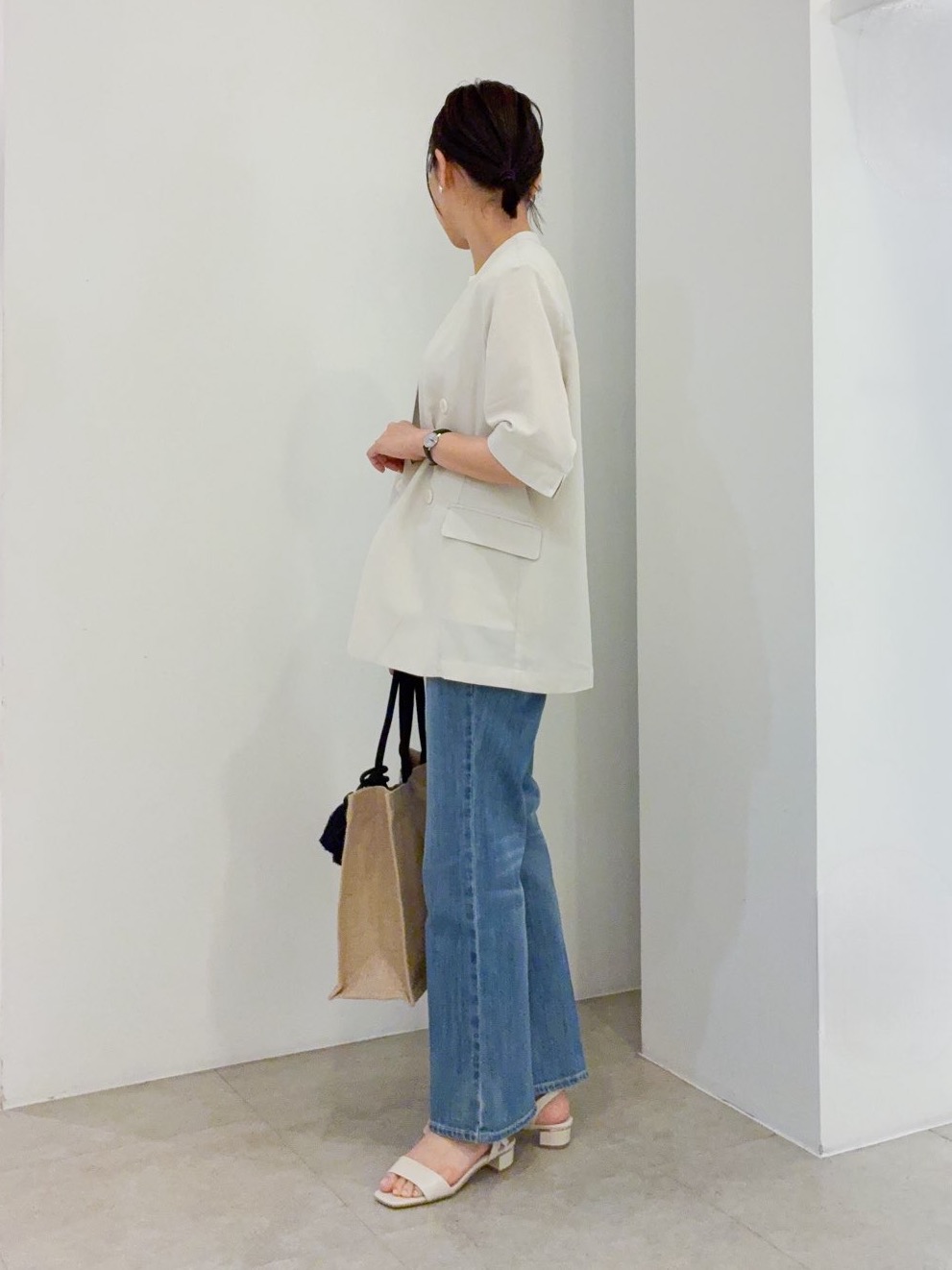 kanakoさんの「grove｜【洗濯機OK/ひんやり】軽く羽織れるハーフスリーブジャケット」を使ったコーディネート