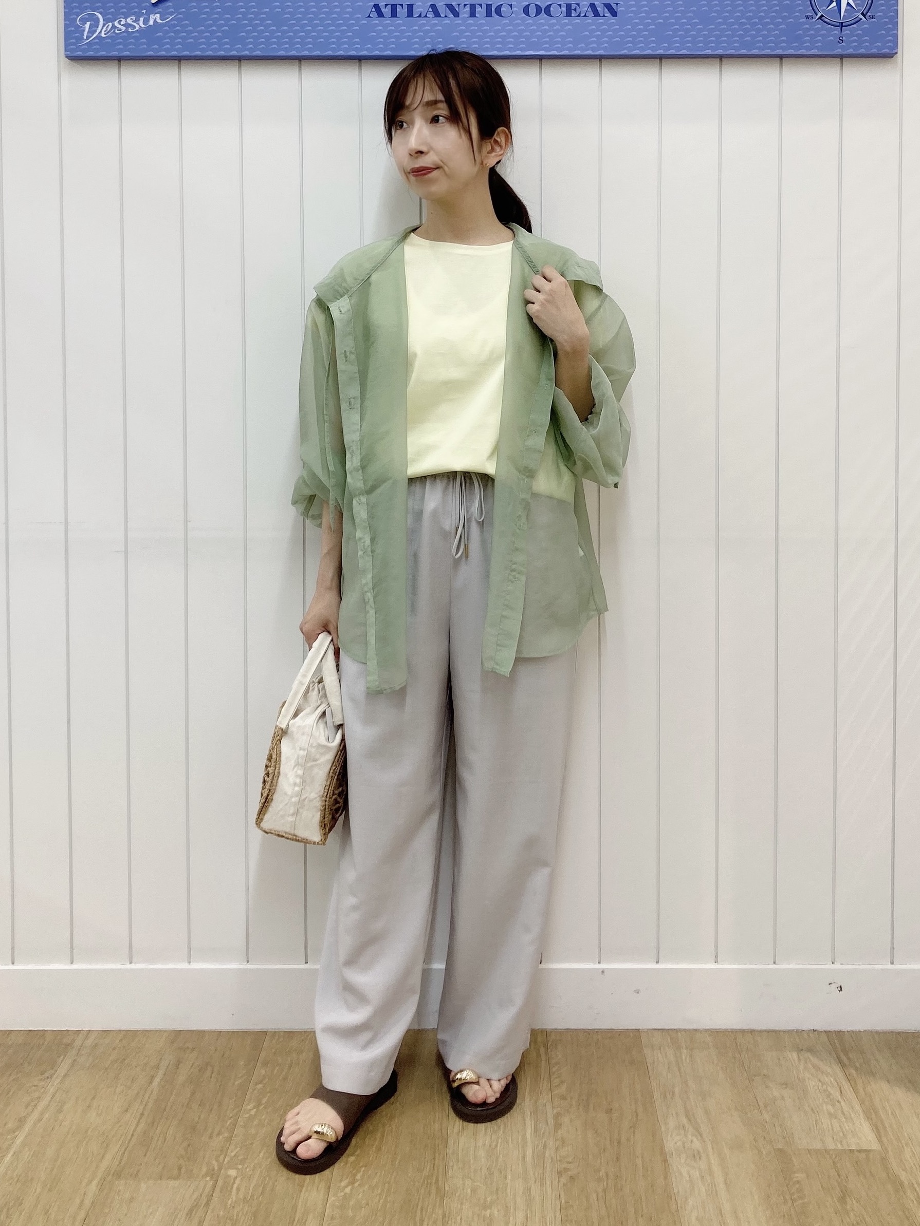 yoshiさんの「Dessin｜【UVカット/接触冷感】美光沢カットソー」を使ったコーディネート