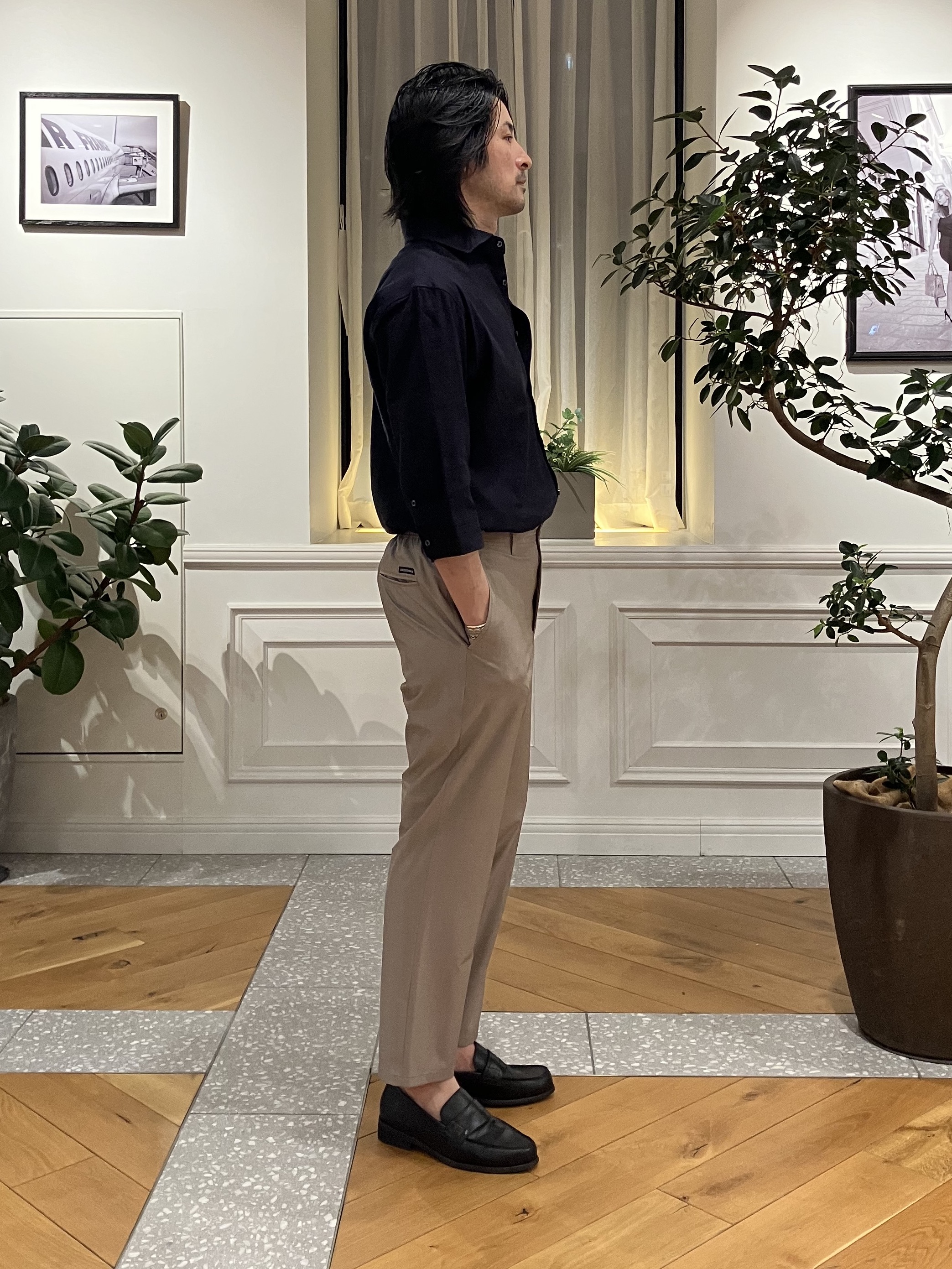 junyaさんの「DRESSTERIOR｜バイオリネン スリークオーターシャツ」を使ったコーディネート