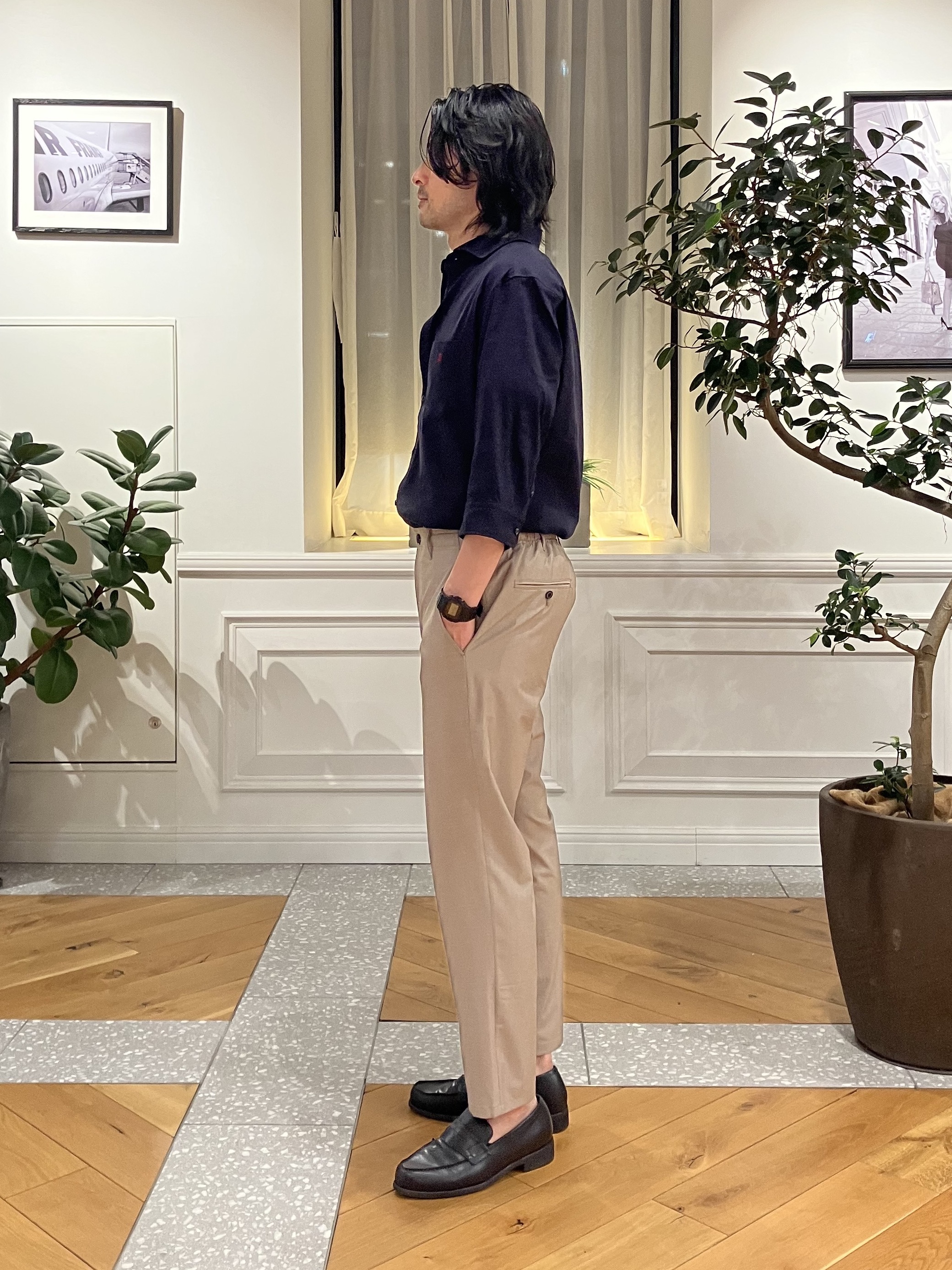 junyaさんの「DRESSTERIOR｜バイオリネン スリークオーターシャツ」を使ったコーディネート