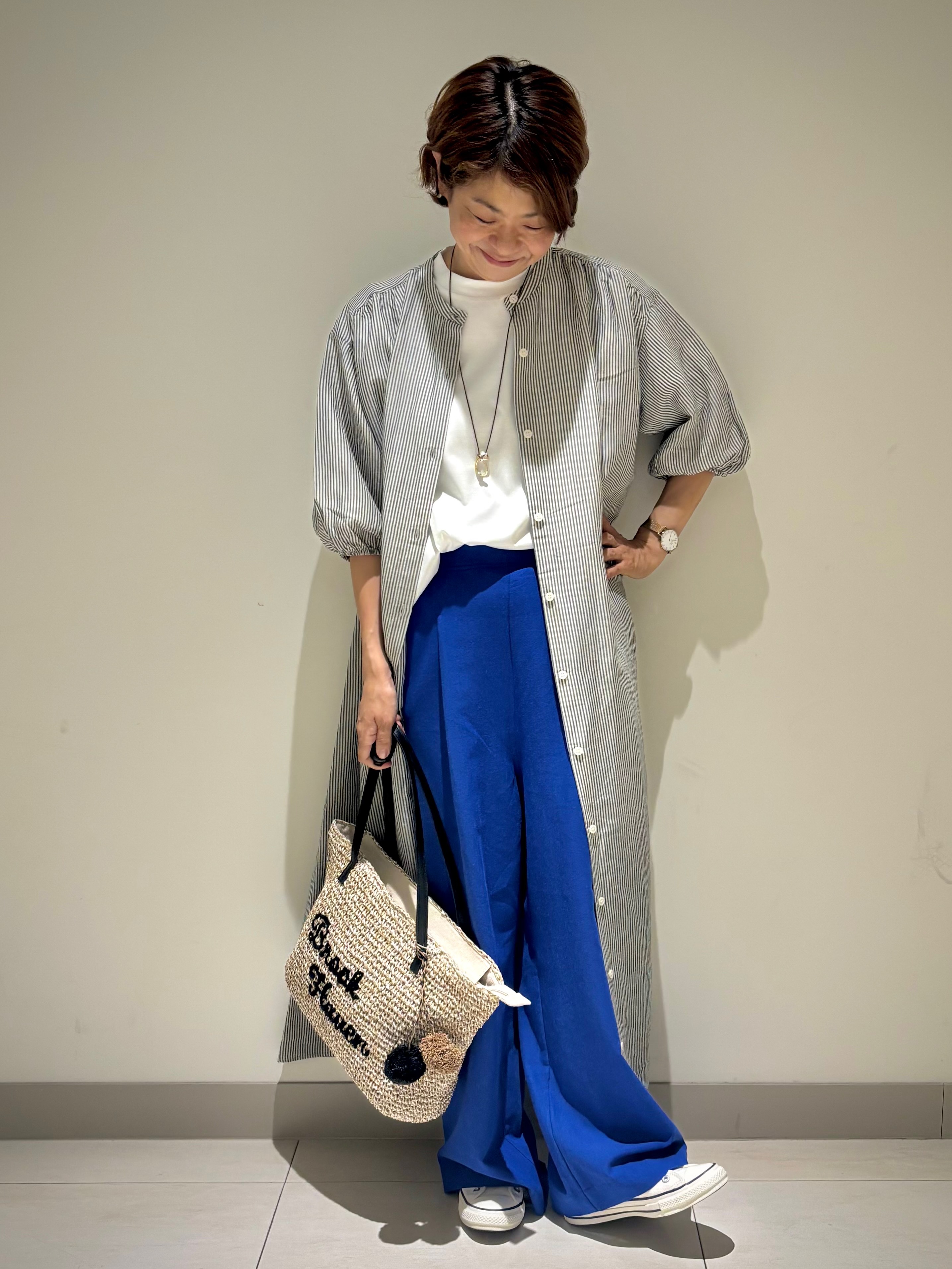 Haruさんの「Dessin｜【洗える】リネン混シャツワンピース」を使ったコーディネート