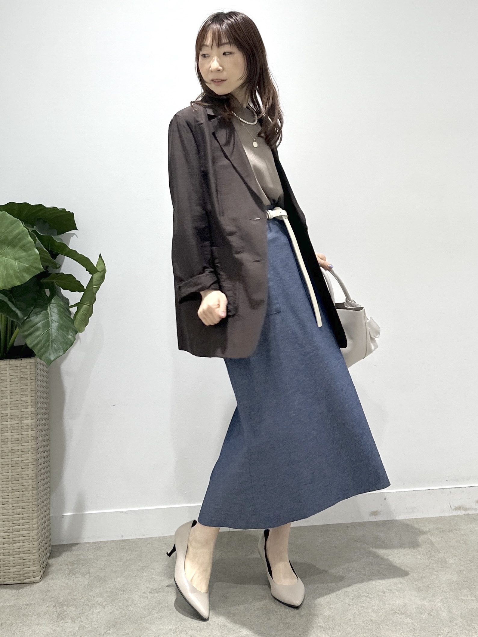 Miwaさんの「UNTITLED｜◆【程よいシアー感/洗える】エアリーバイオジャケット」を使ったコーディネート