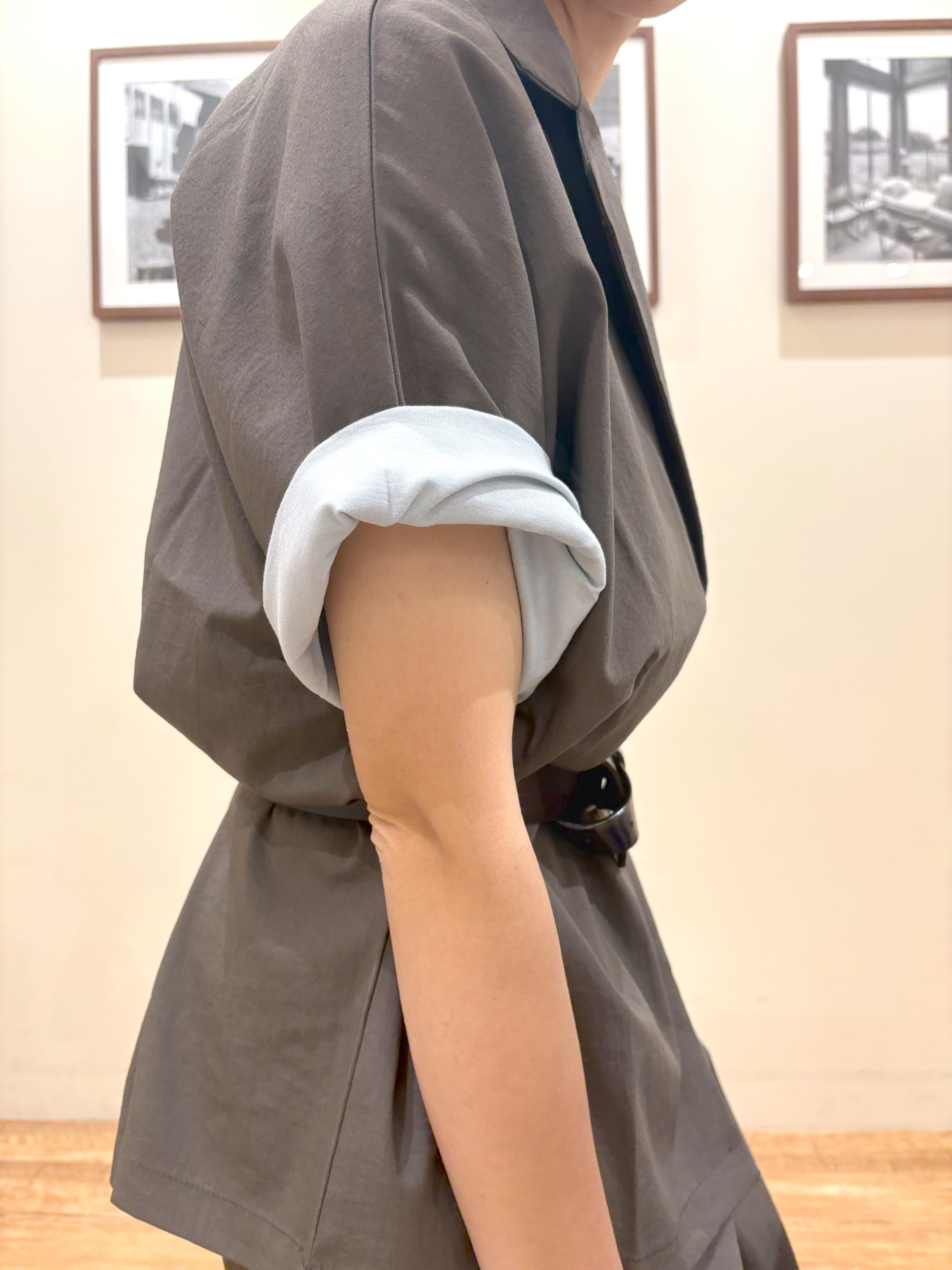 Ayumiさんの「SHOO･LA･RUE｜【高レビュー/洗濯機可/セットアップ可】軽凛(かろりん) 半袖ジャケット」を使ったコーディネート