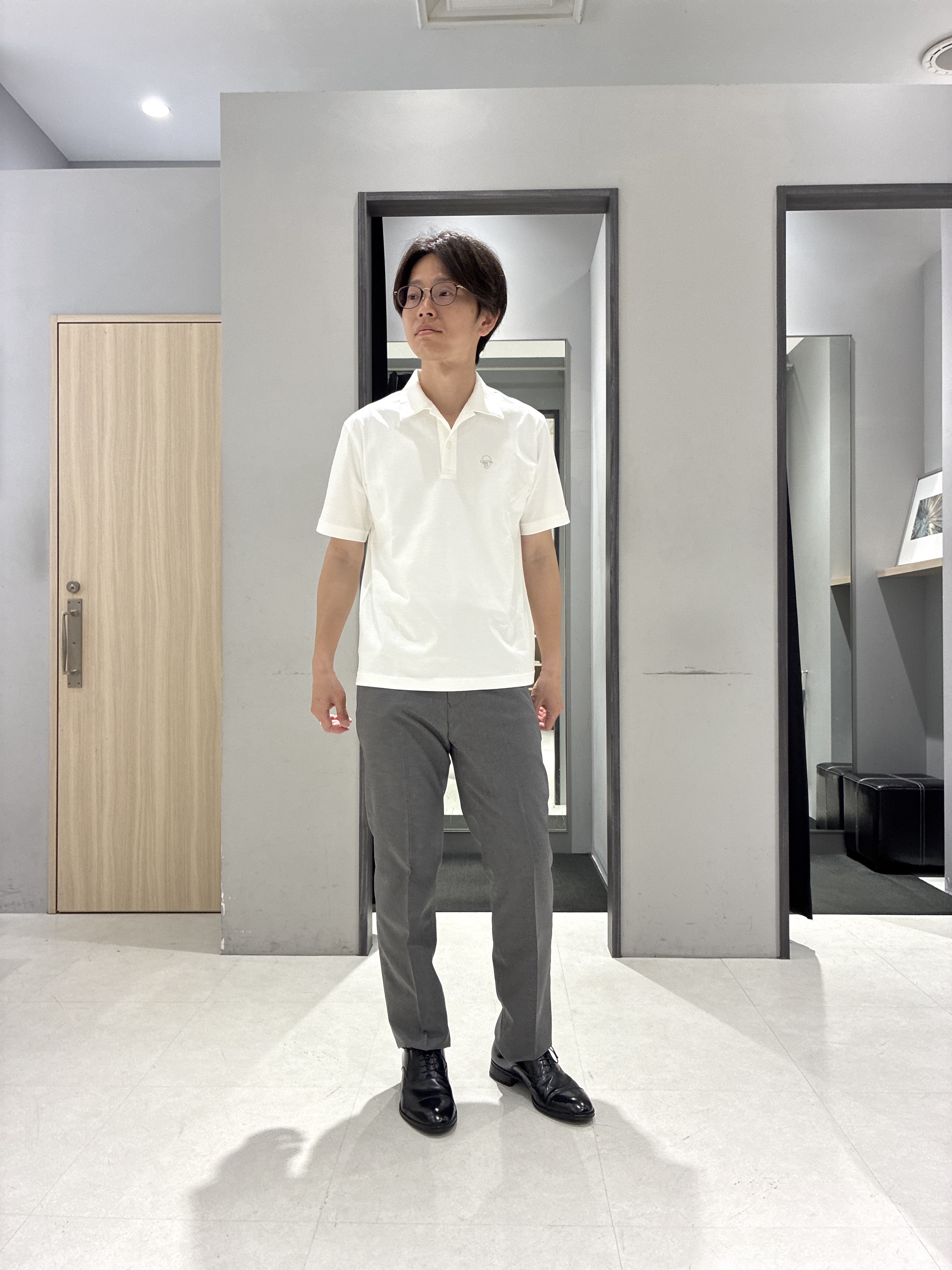 わいずみさんの「TAKEO KIKUCHI｜【接触冷感】アイスクリアコットン ワンポイント ポロシャツ」を使ったコーディネート