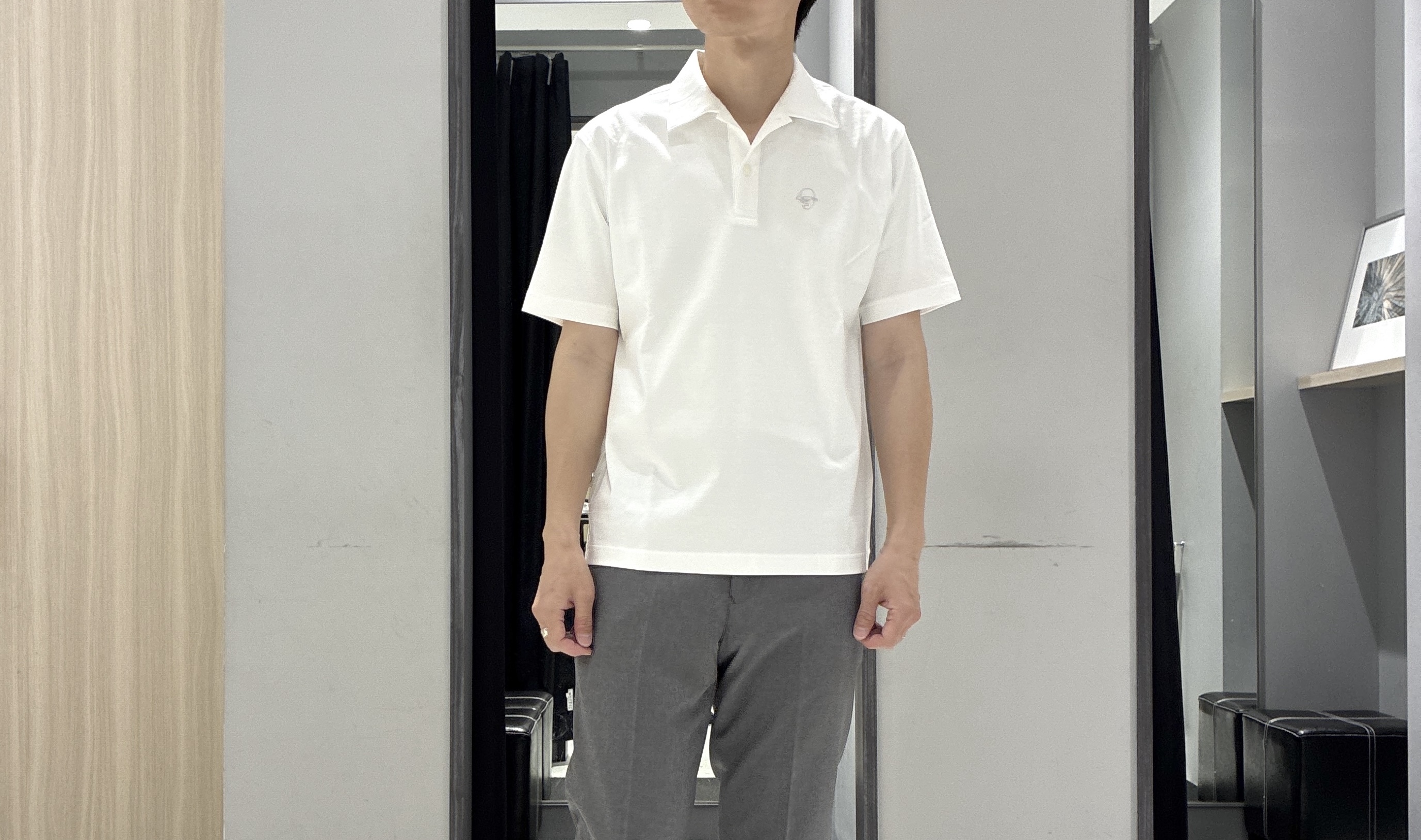 わいずみさんの「TAKEO KIKUCHI｜【接触冷感】アイスクリアコットン ワンポイント ポロシャツ」を使ったコーディネート