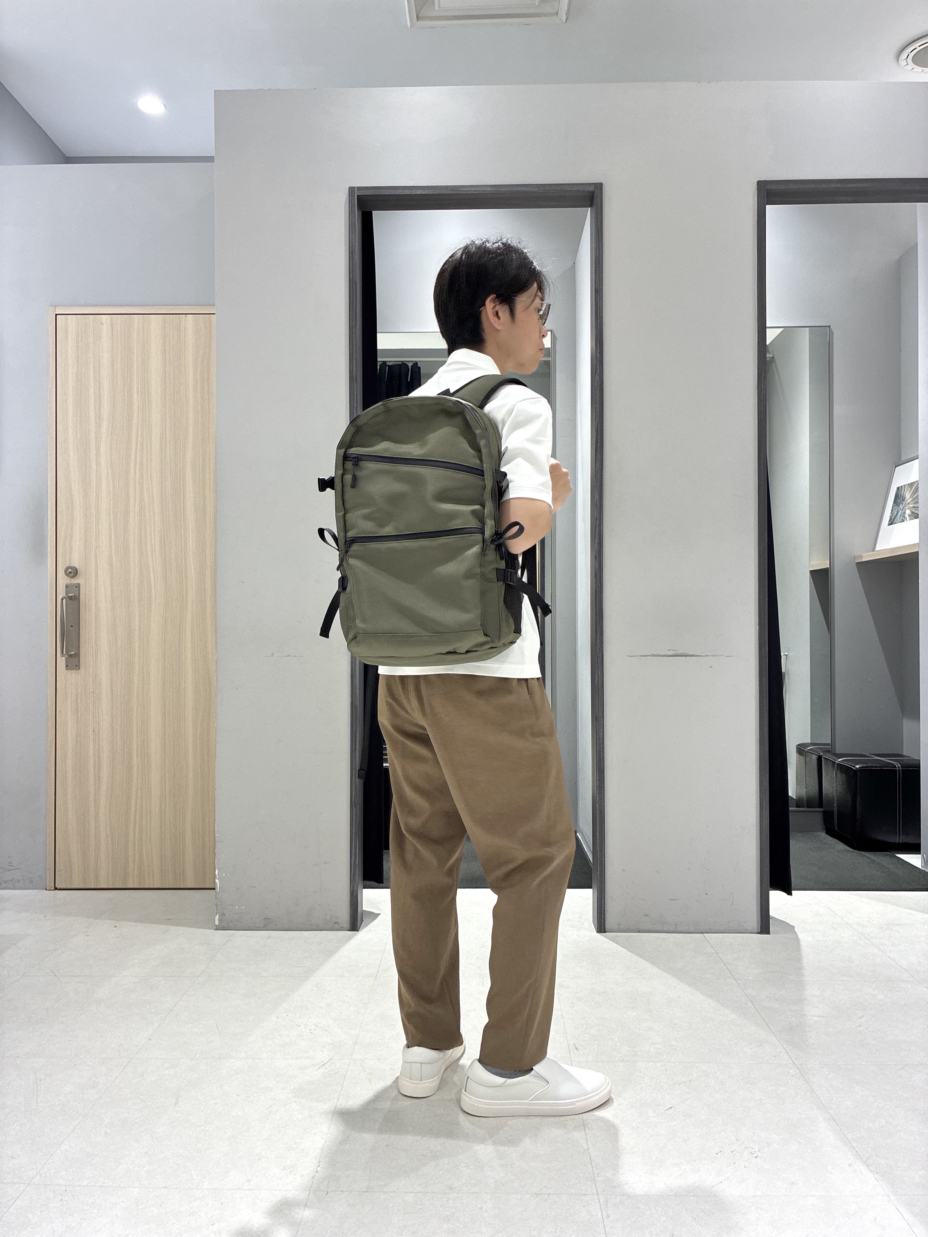 わいずみさんの「TAKEO KIKUCHI｜【接触冷感】アイスクリアコットン ワンポイント ポロシャツ」を使ったコーディネート