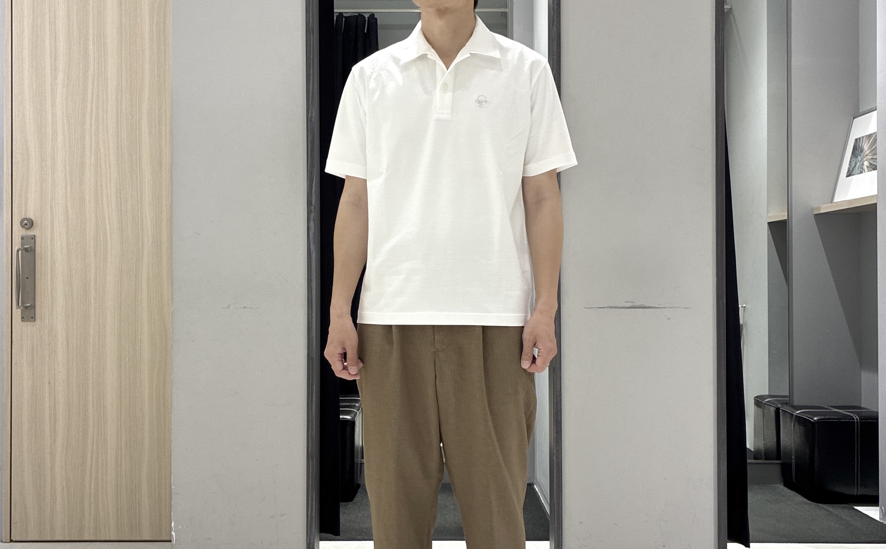 わいずみさんの「TAKEO KIKUCHI｜【接触冷感】アイスクリアコットン ワンポイント ポロシャツ」を使ったコーディネート