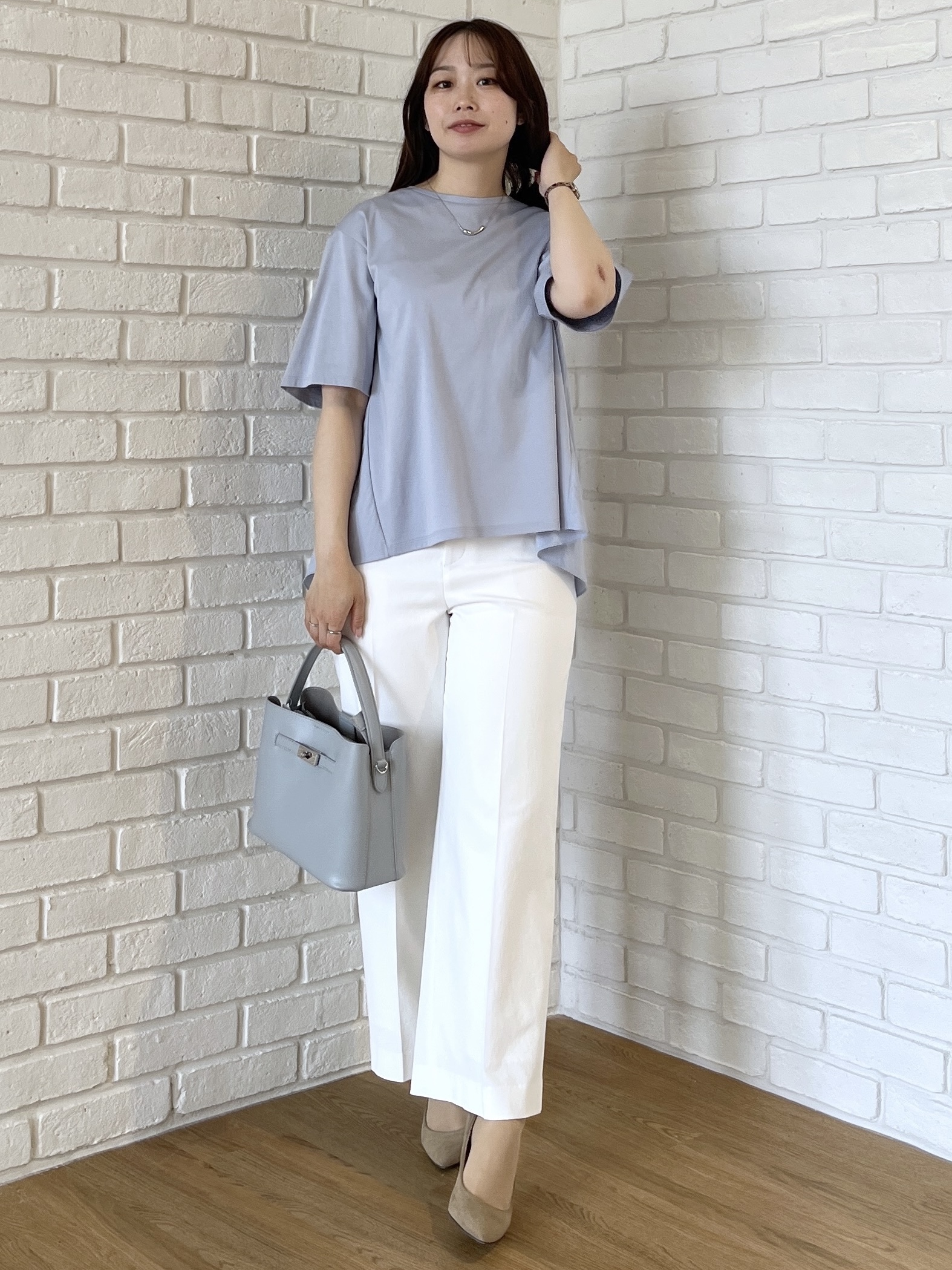 Saekoさんの「UNTITLED｜【洗える/Tシャツ】異素材ドッキングプルオーバー」を使ったコーディネート