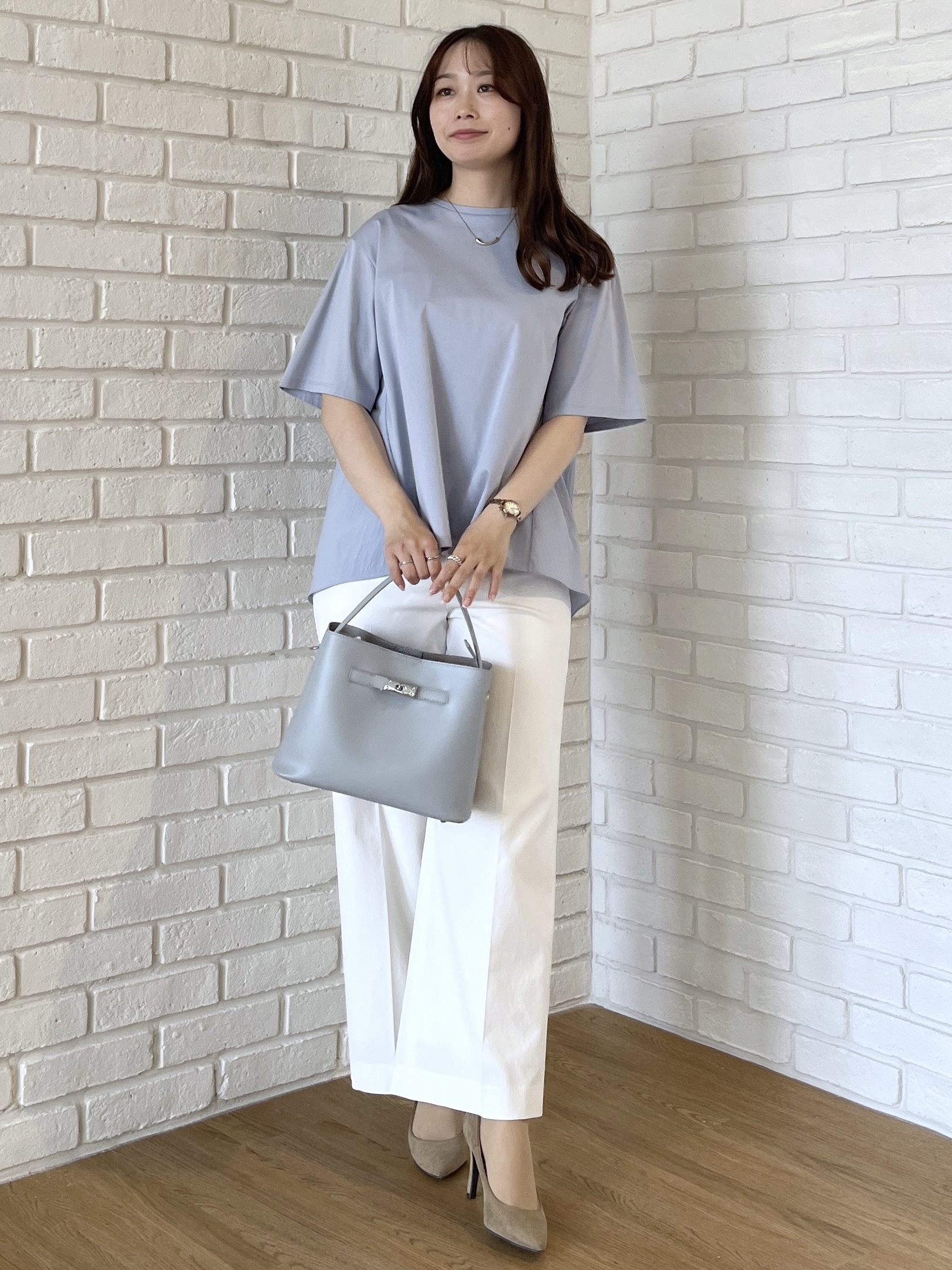 Saekoさんの「UNTITLED｜【洗える/Tシャツ】異素材ドッキングプルオーバー」を使ったコーディネート
