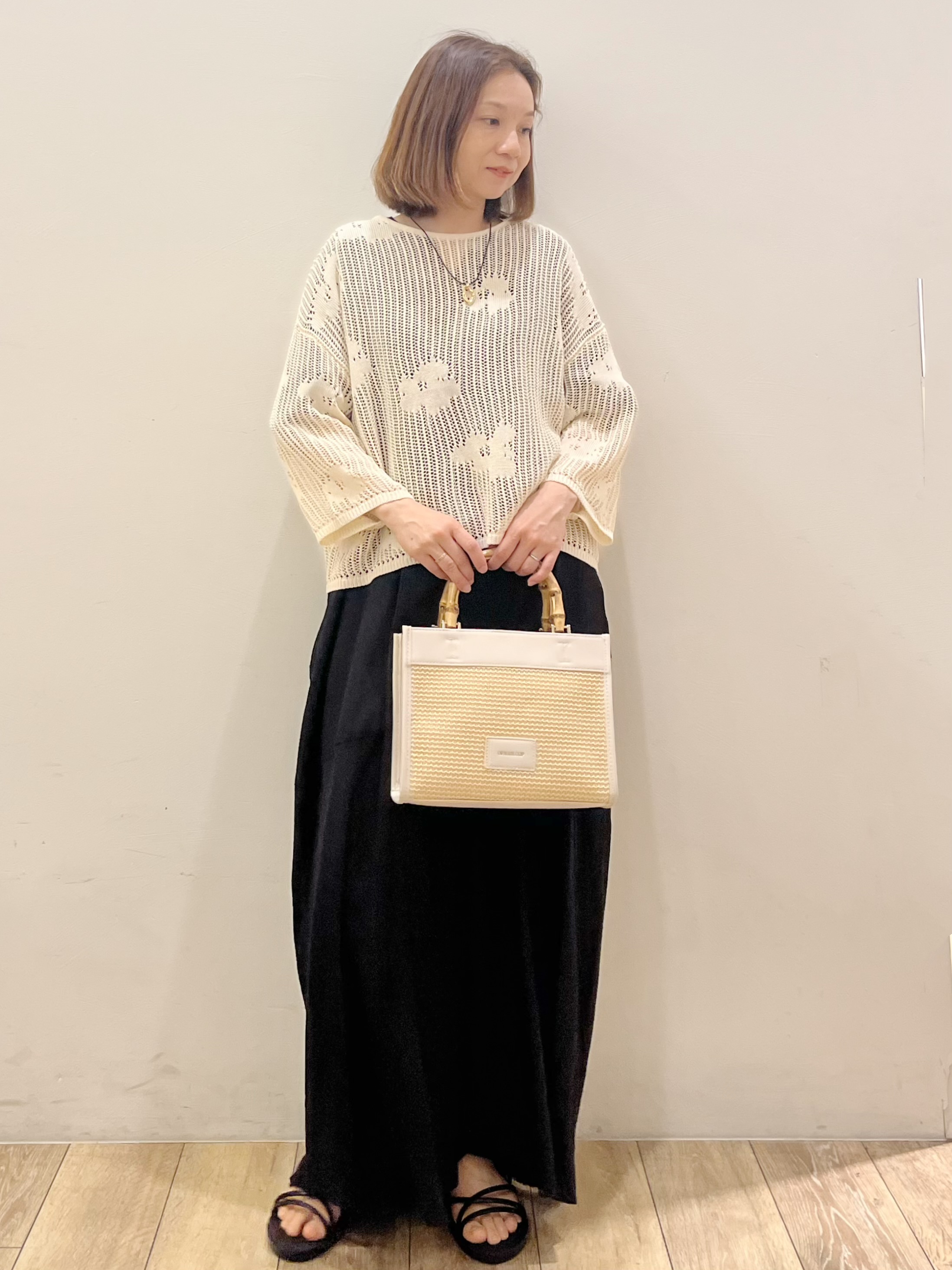 kcさんの「OPAQUE.CLIP｜キーネックロングワンピース【洗える】」を使ったコーディネート