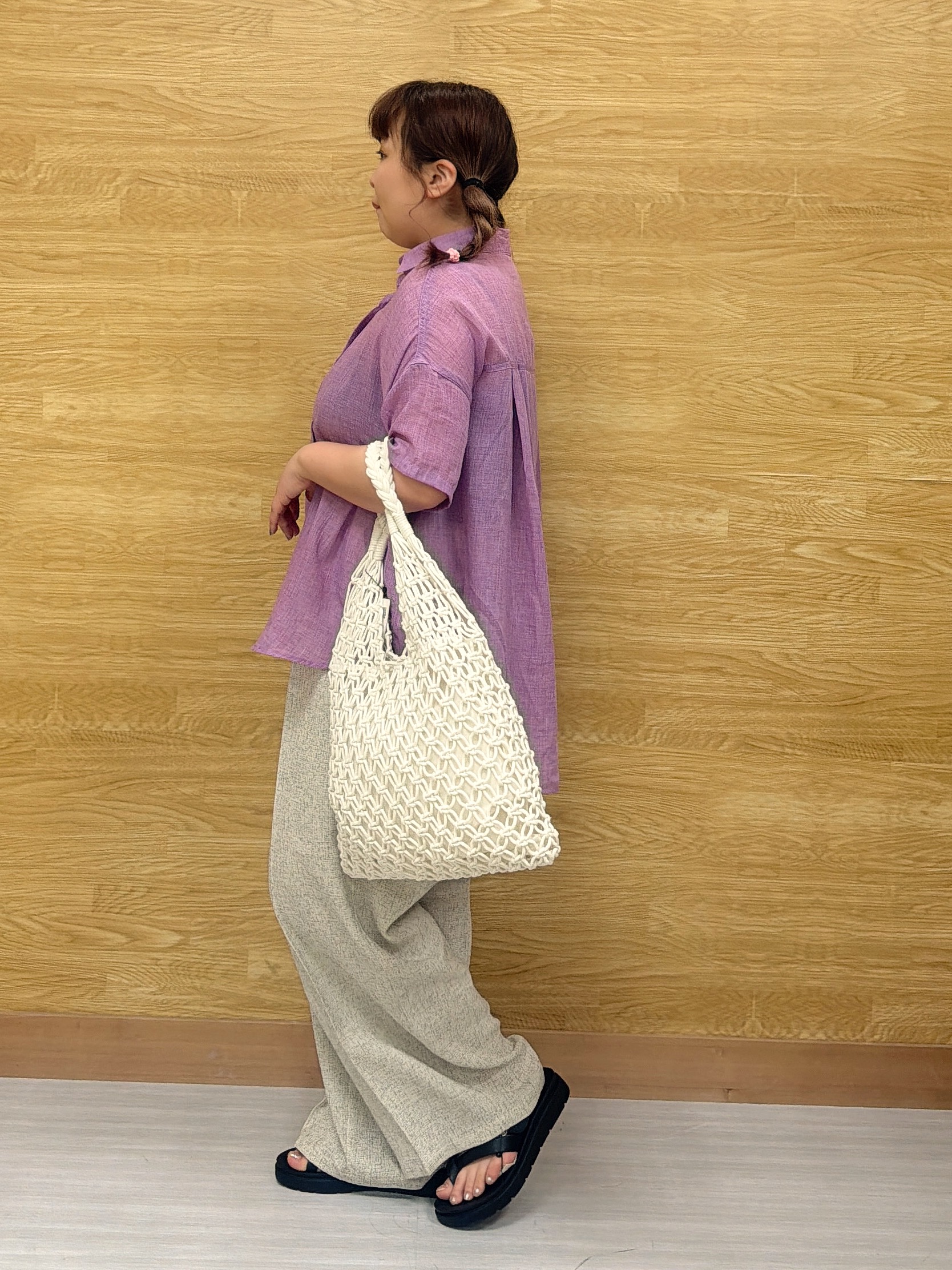 ぁむさんの「SHOO･LA･RUE｜ヒップがすっぽり隠れる やわらか5分袖シアーシャツ」を使ったコーディネート
