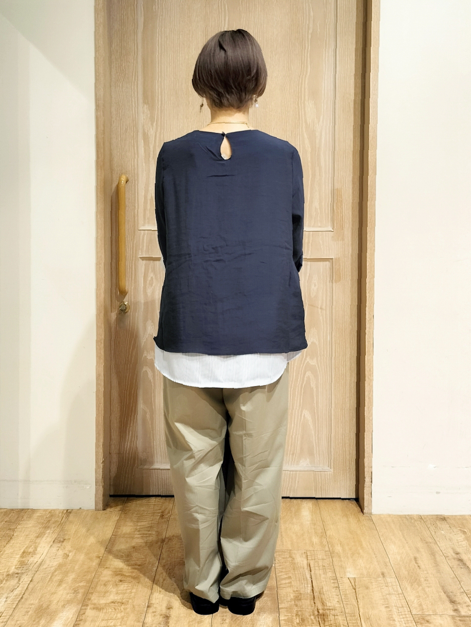 YUKIさんの「SHOO･LA･RUE｜【洗濯機可/体型カバー】1枚でサマ見え 7分袖スラブレイヤード風トップス」を使ったコーディネート