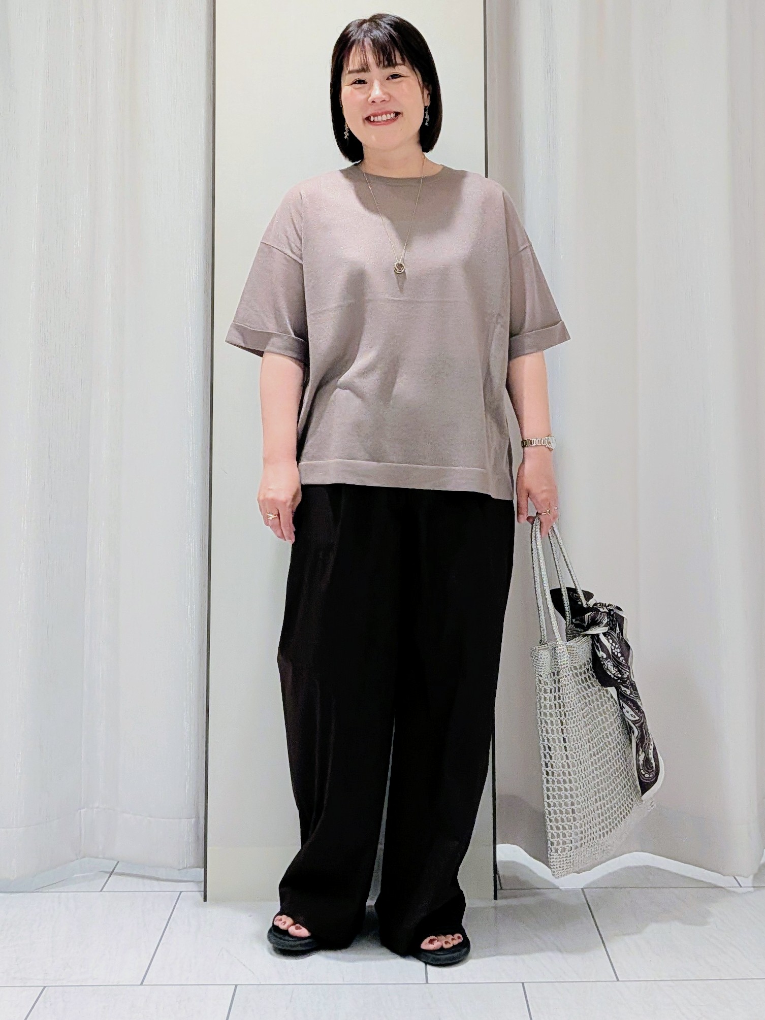 Onumaさんの「UNTITLED｜【アンサンブル可/シアー】リネンエステルカーディガン」を使ったコーディネート