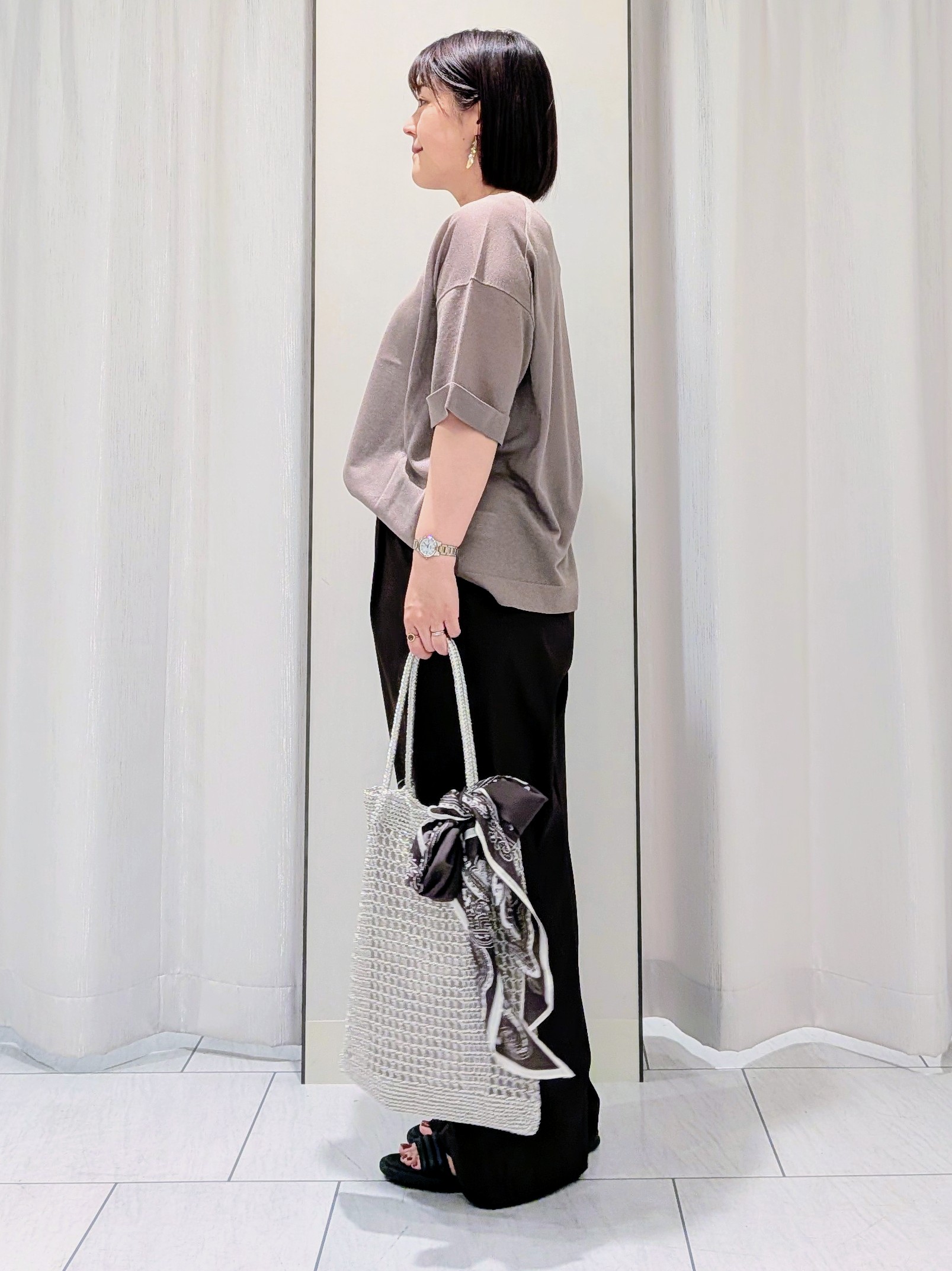 Onumaさんの「UNTITLED｜【アンサンブル可/シアー】リネンエステルカーディガン」を使ったコーディネート