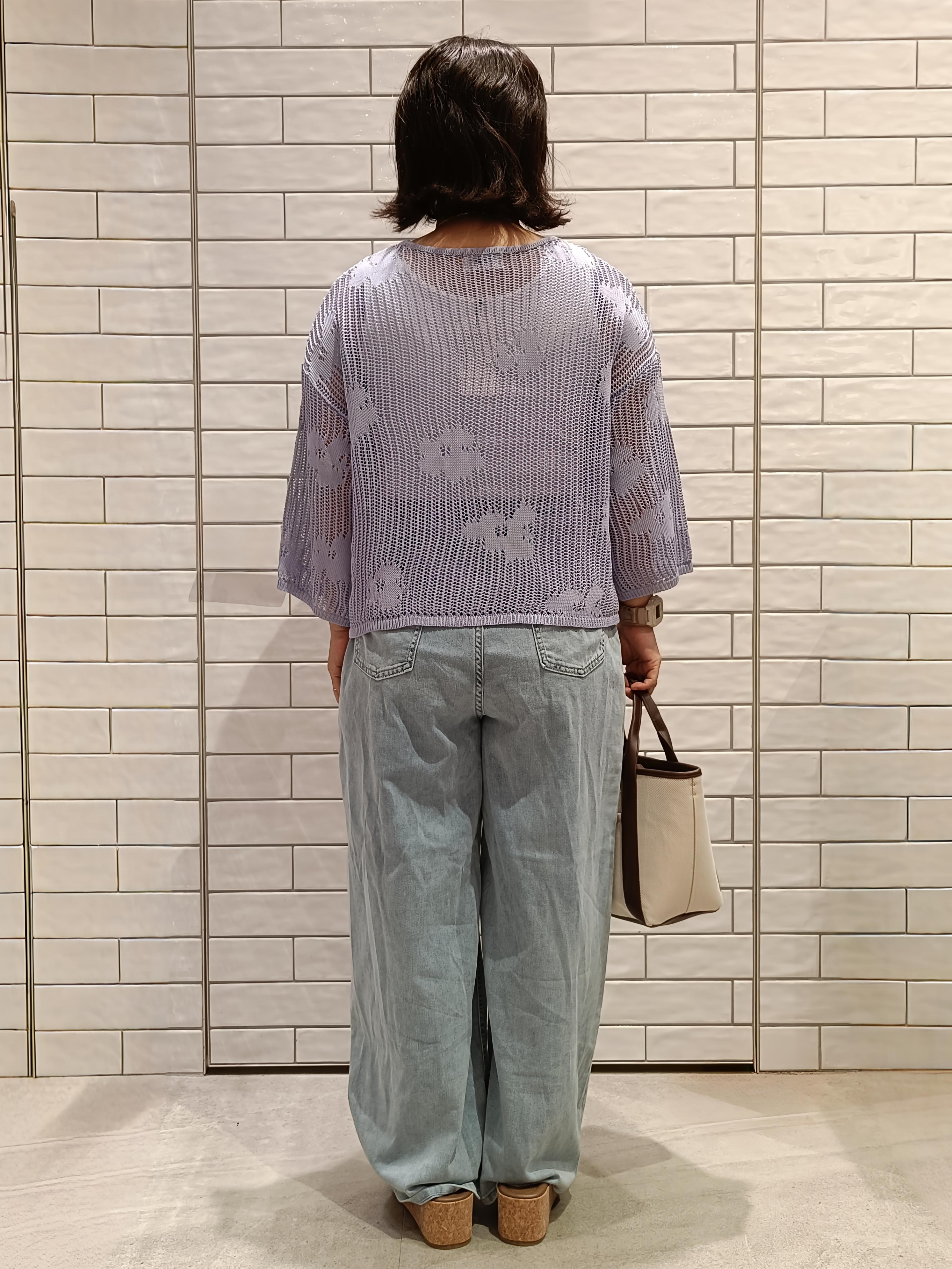 かなこさんの「OPAQUE.CLIP｜フラワーモチーフメッシュニット【洗濯機OK】」を使ったコーディネート
