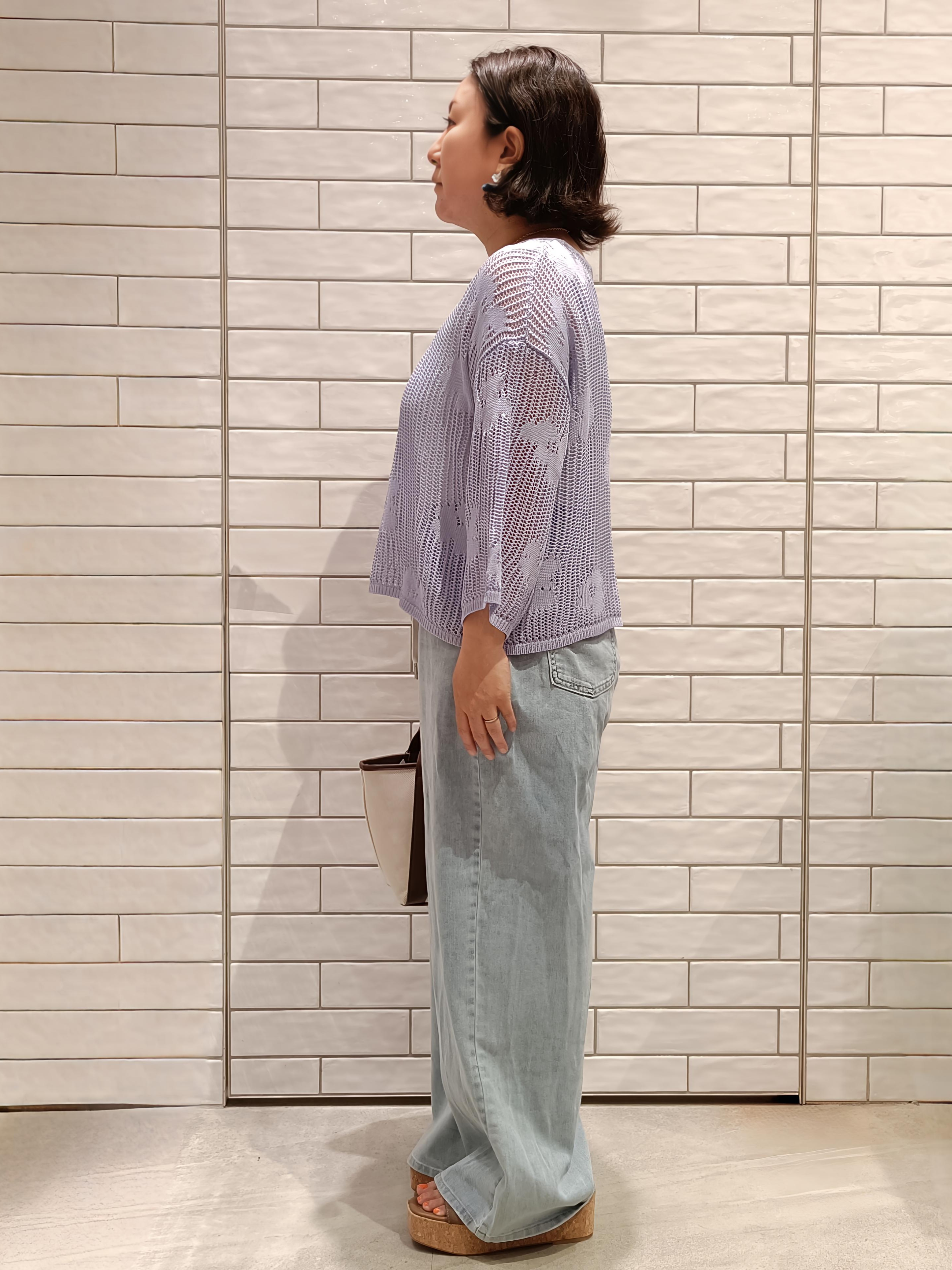 かなこさんの「OPAQUE.CLIP｜フラワーモチーフメッシュニット【洗濯機OK】」を使ったコーディネート