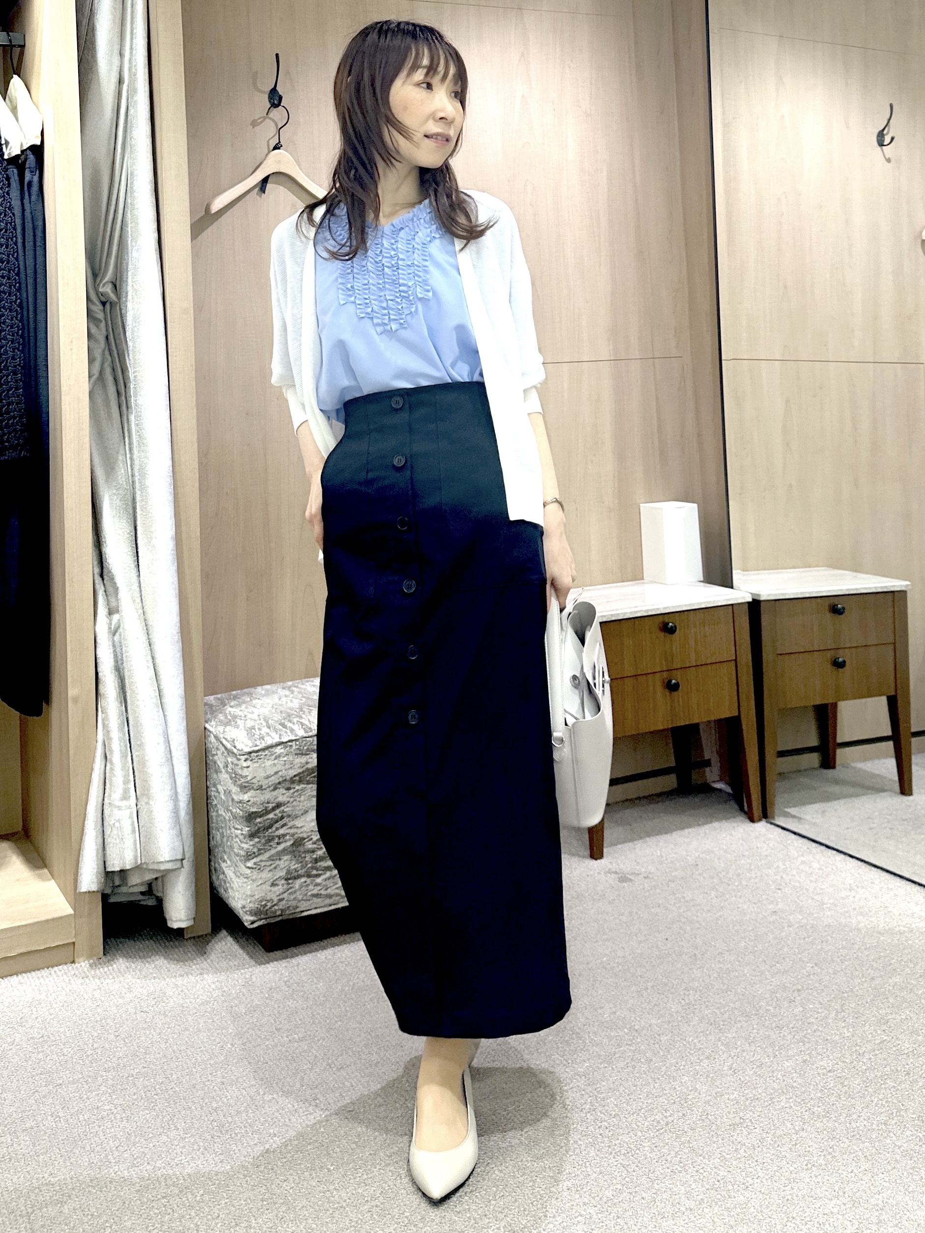 Miwaさんの「UNTITLED｜【日除け・冷房対策に】コットンリネンカーディガン」を使ったコーディネート