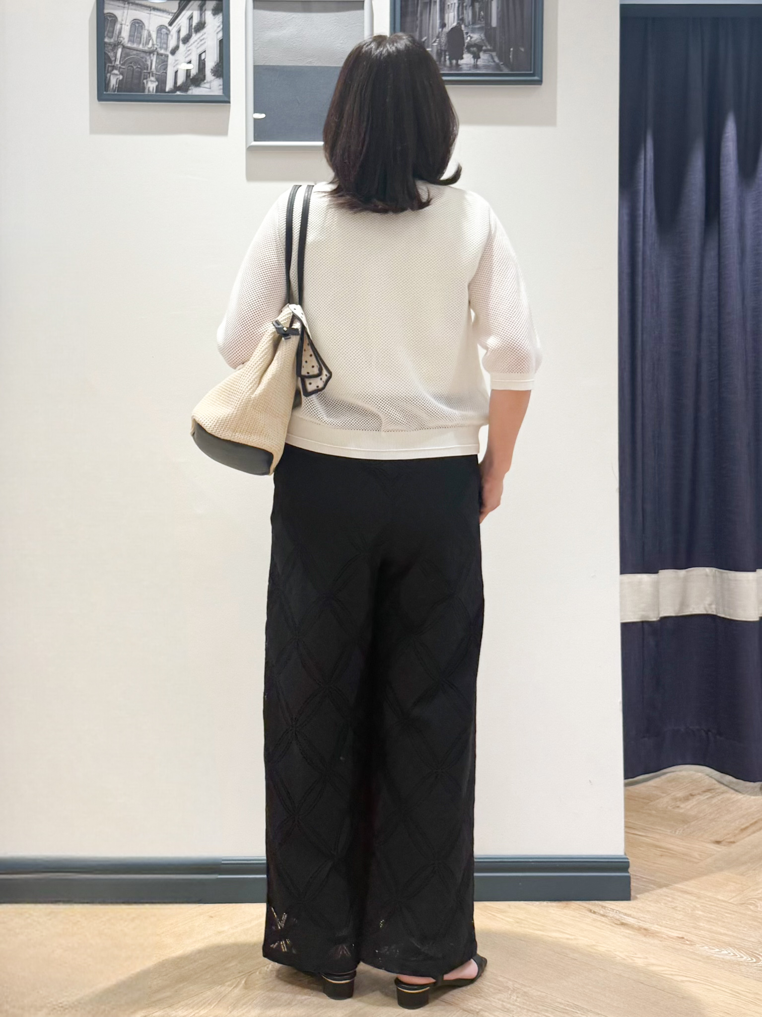 Lilyさんの「grove｜【洗える】透けない、大人のメッシュカーディガン」を使ったコーディネート