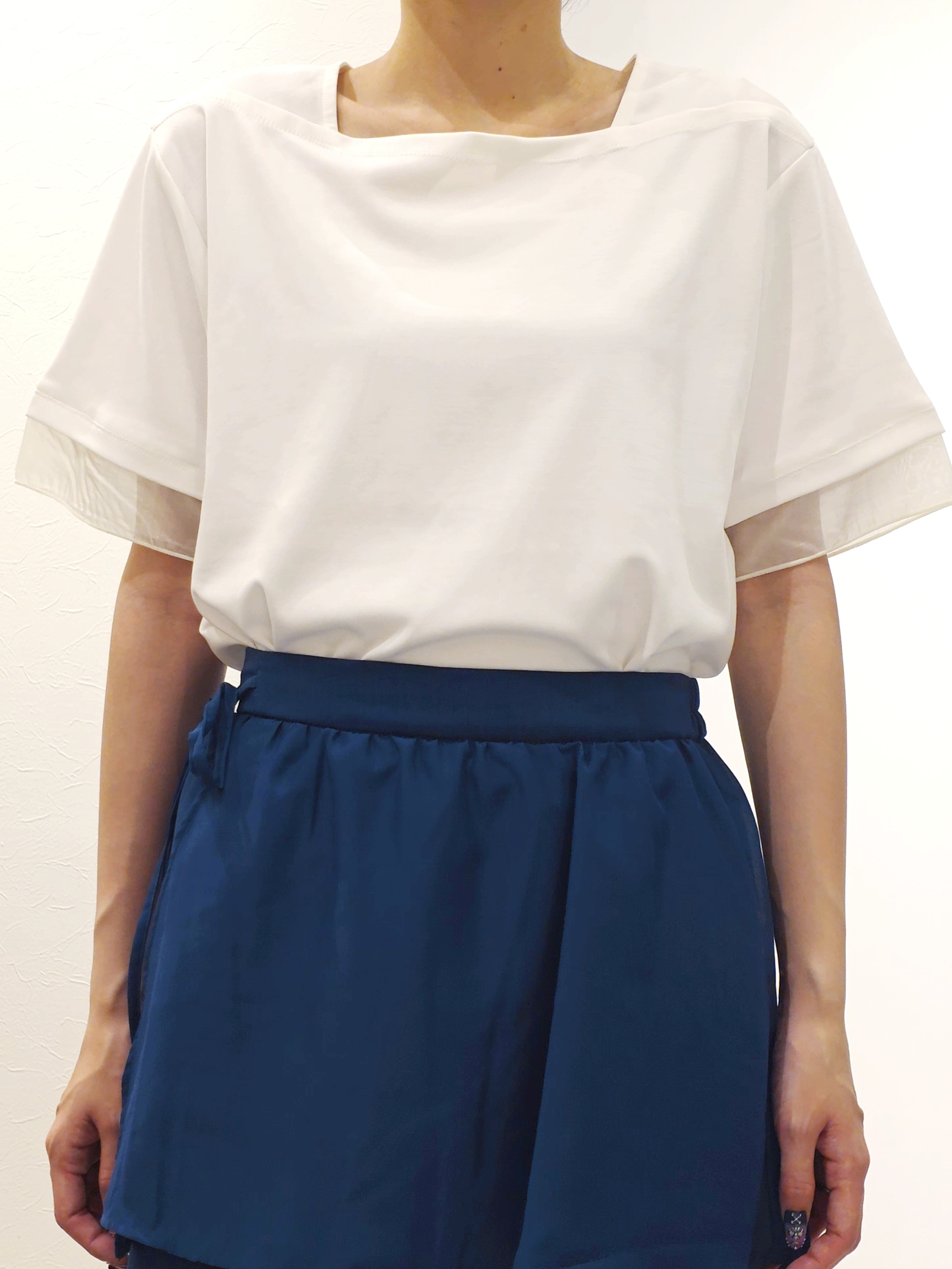 ケイさんの「grove｜【二の腕カバー/UVカット】袖口シアースクエアネックTシャツ」を使ったコーディネート
