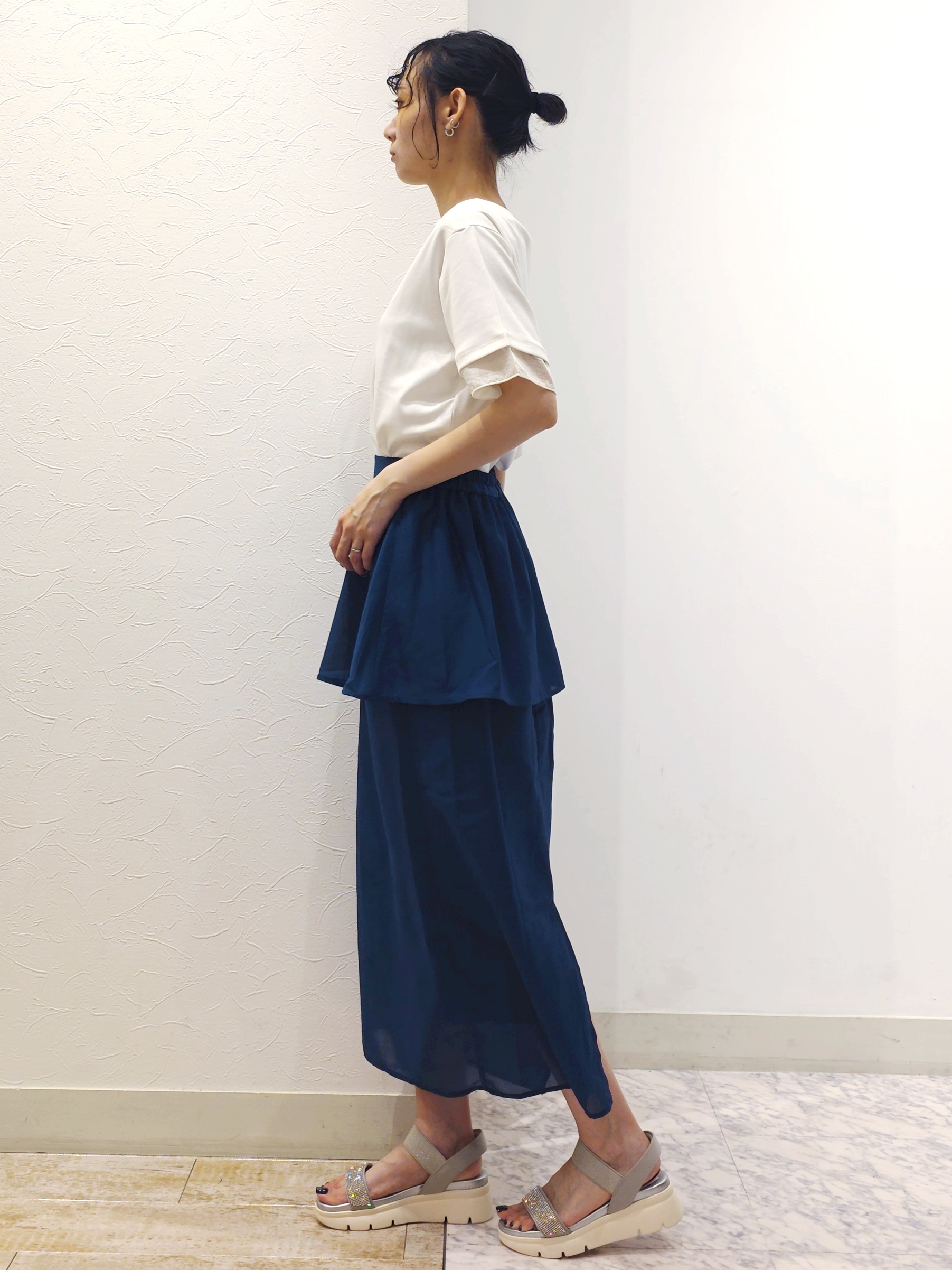 ケイさんの「grove｜【二の腕カバー/UVカット】袖口シアースクエアネックTシャツ」を使ったコーディネート
