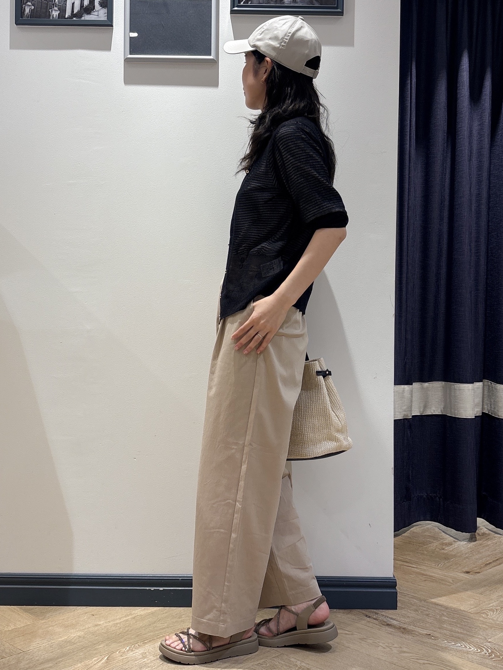 ayakaさんの「grove｜高評価！【洗える/名品】大人の透け感、シアーカーディガン」を使ったコーディネート