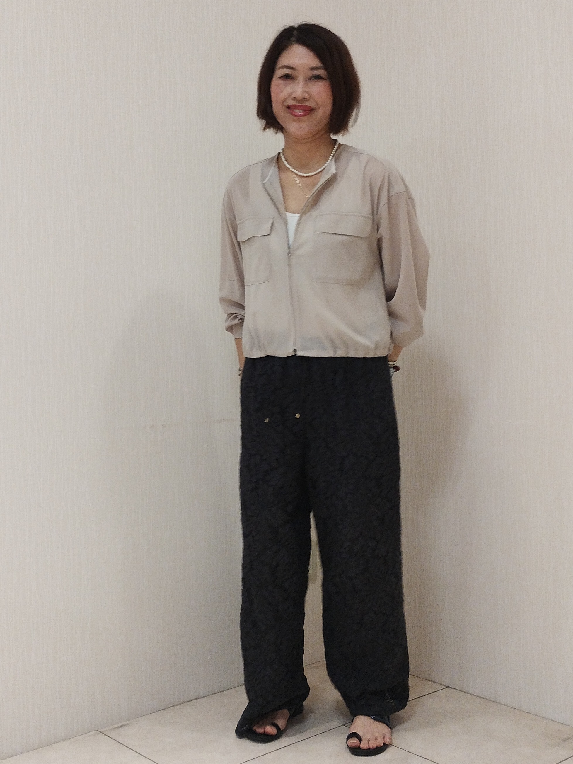 u&minus;macoさんの「UNTITLED｜◆【洗える】シアーブルゾン」を使ったコーディネート