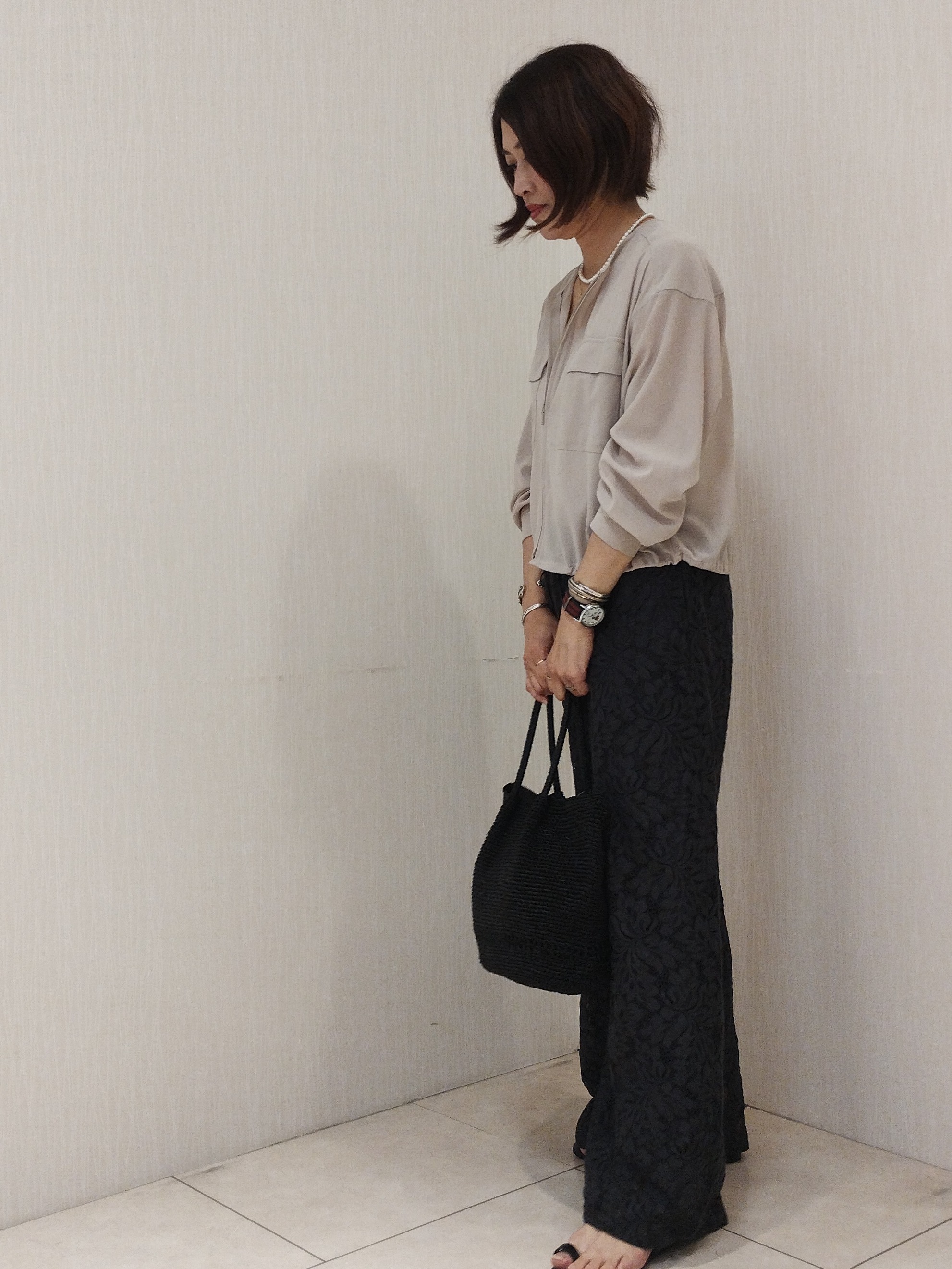 u&minus;macoさんの「UNTITLED｜◆【洗える】シアーブルゾン」を使ったコーディネート