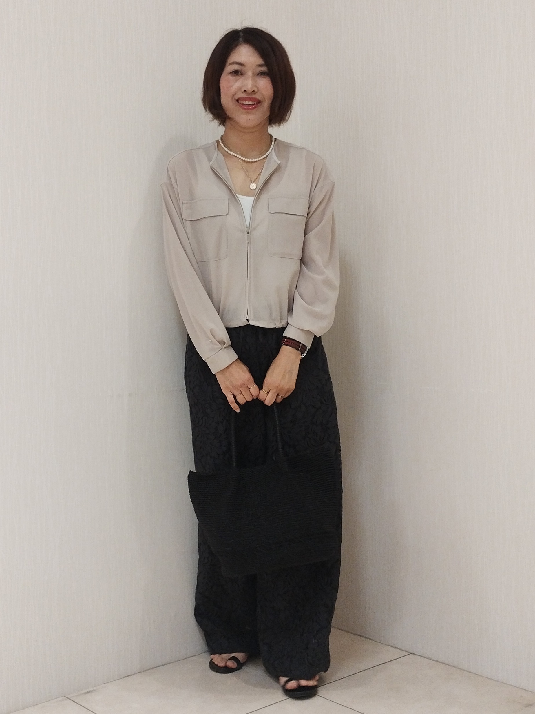 u&minus;macoさんの「UNTITLED｜◆【洗える】シアーブルゾン」を使ったコーディネート