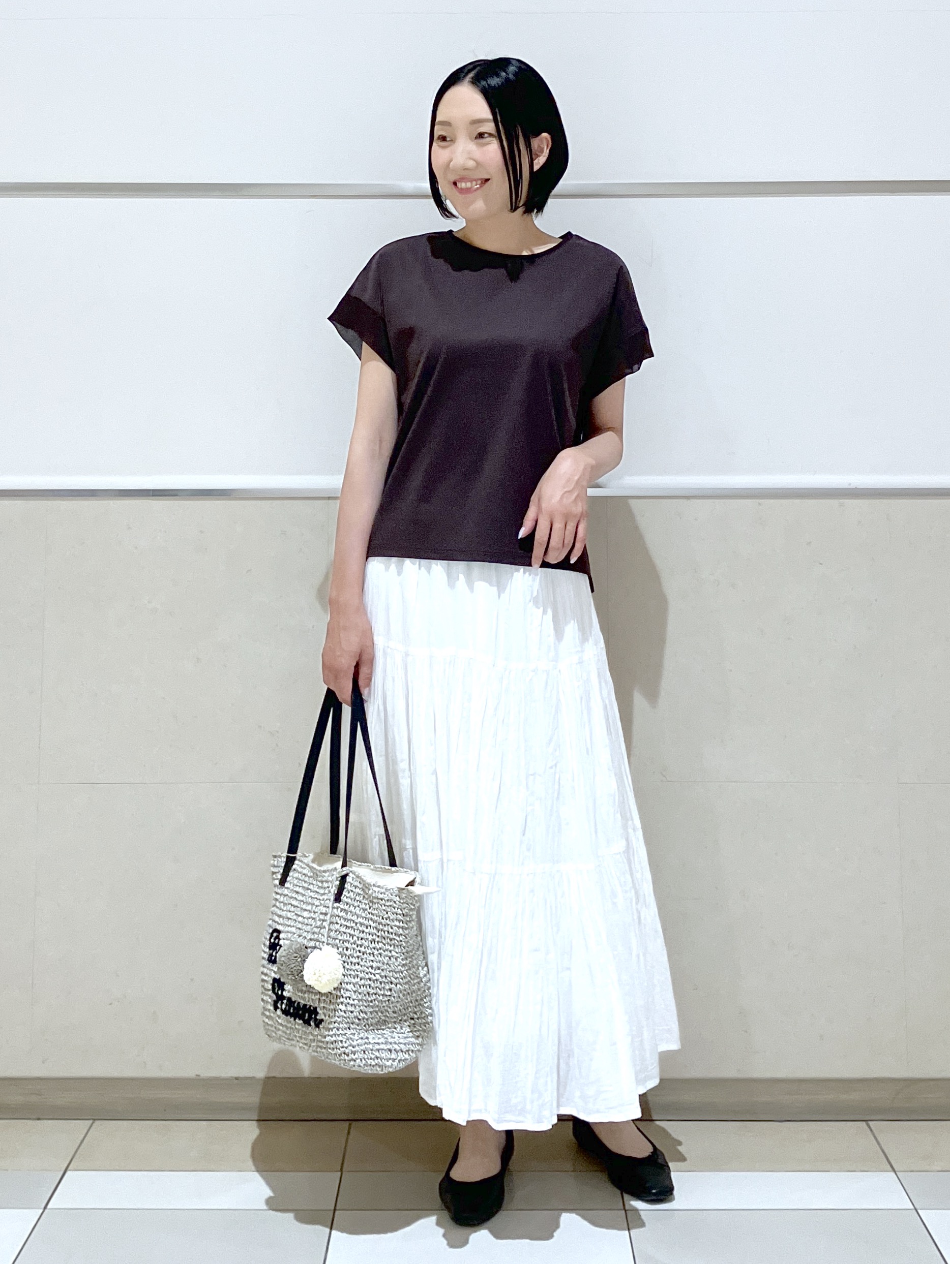 eriko さんの「Dessin｜【UVカット/接触冷感】美光沢カットソー」を使ったコーディネート