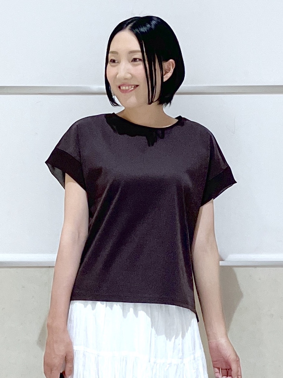 eriko さんの「Dessin｜【UVカット/接触冷感】美光沢カットソー」を使ったコーディネート
