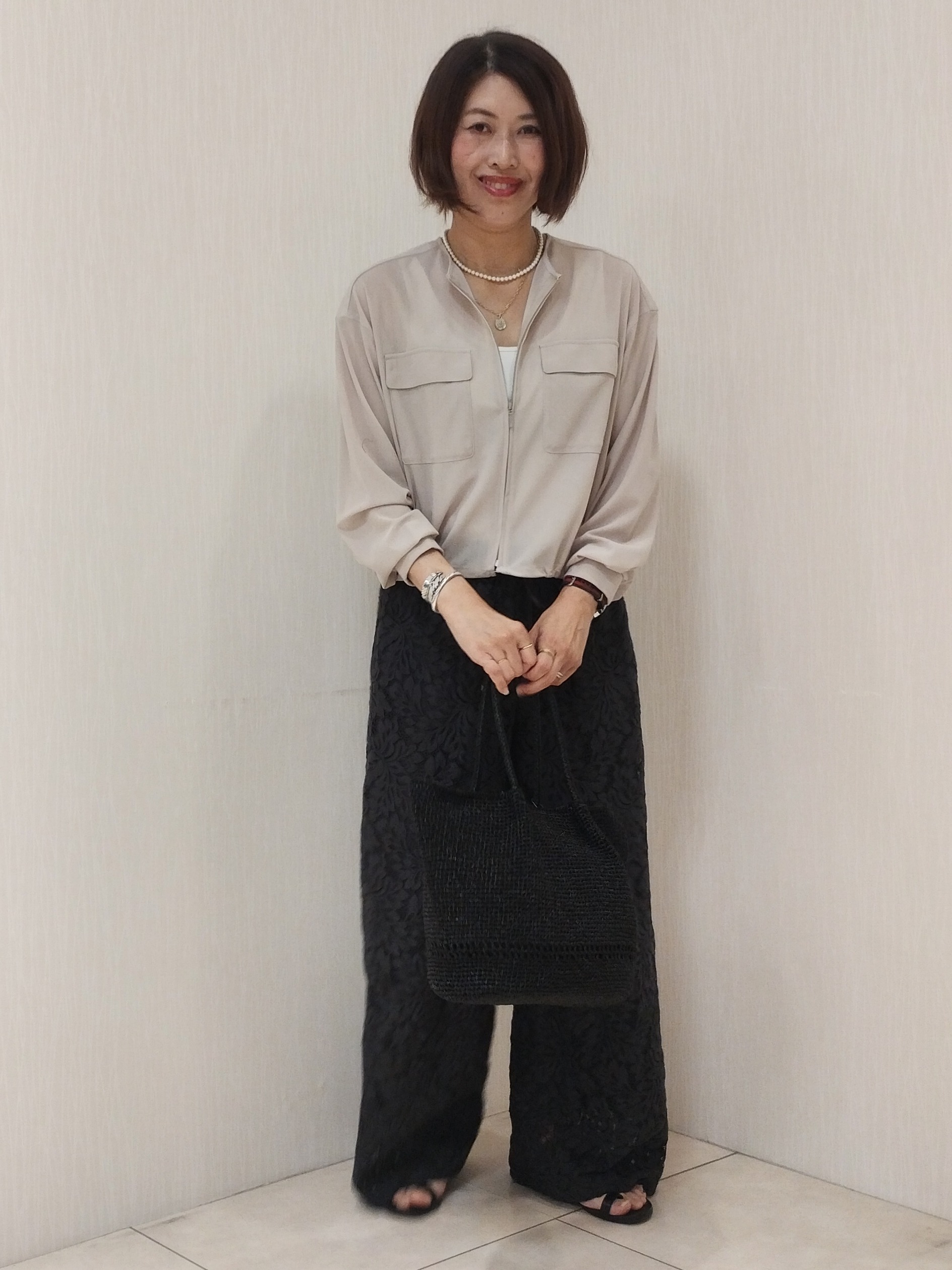 u&minus;macoさんの「UNTITLED｜◆【洗える】シアーブルゾン」を使ったコーディネート