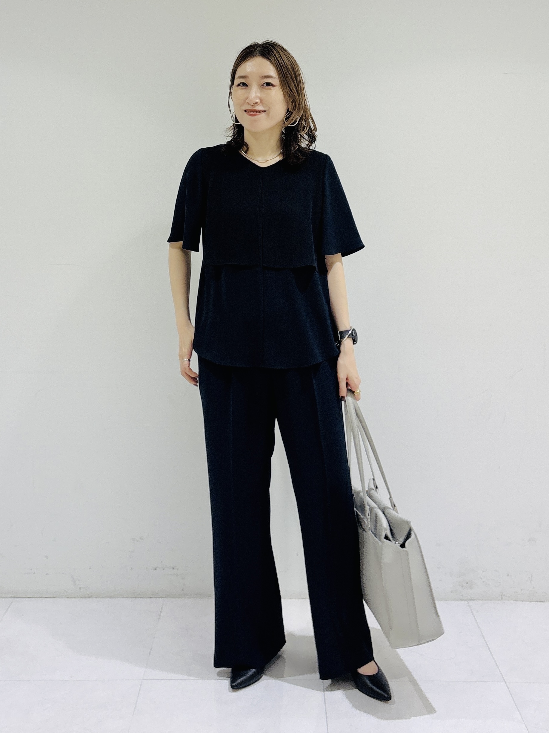 kotakiさんの「INDIVI｜【着る日傘】シフォンドッキングブラウス」を使ったコーディネート