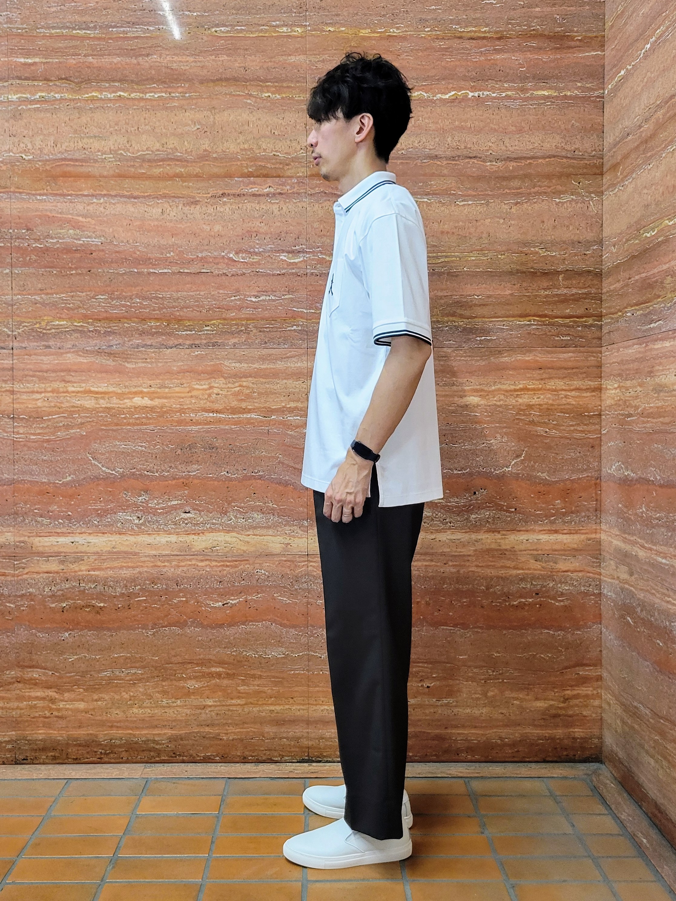 piroyaさんの「TAKEO KIKUCHI｜【BOWLER HAT LABEL】アイスクリアコットン ボーラーハットウォーカー ポロシャツ」を使ったコーディネート
