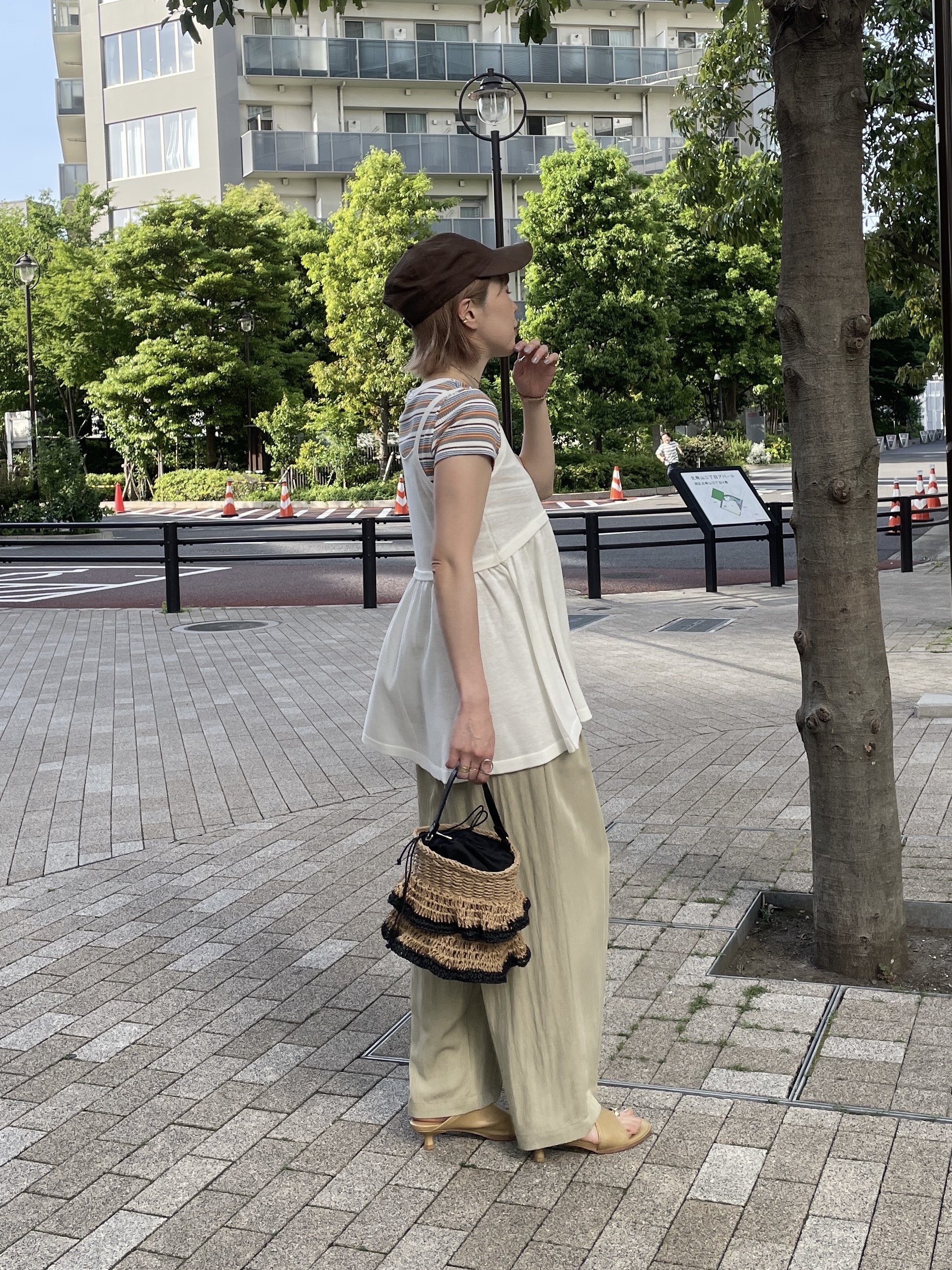 mikuさんの「INDIVI｜レトロボーダーTシャツ」を使ったコーディネート