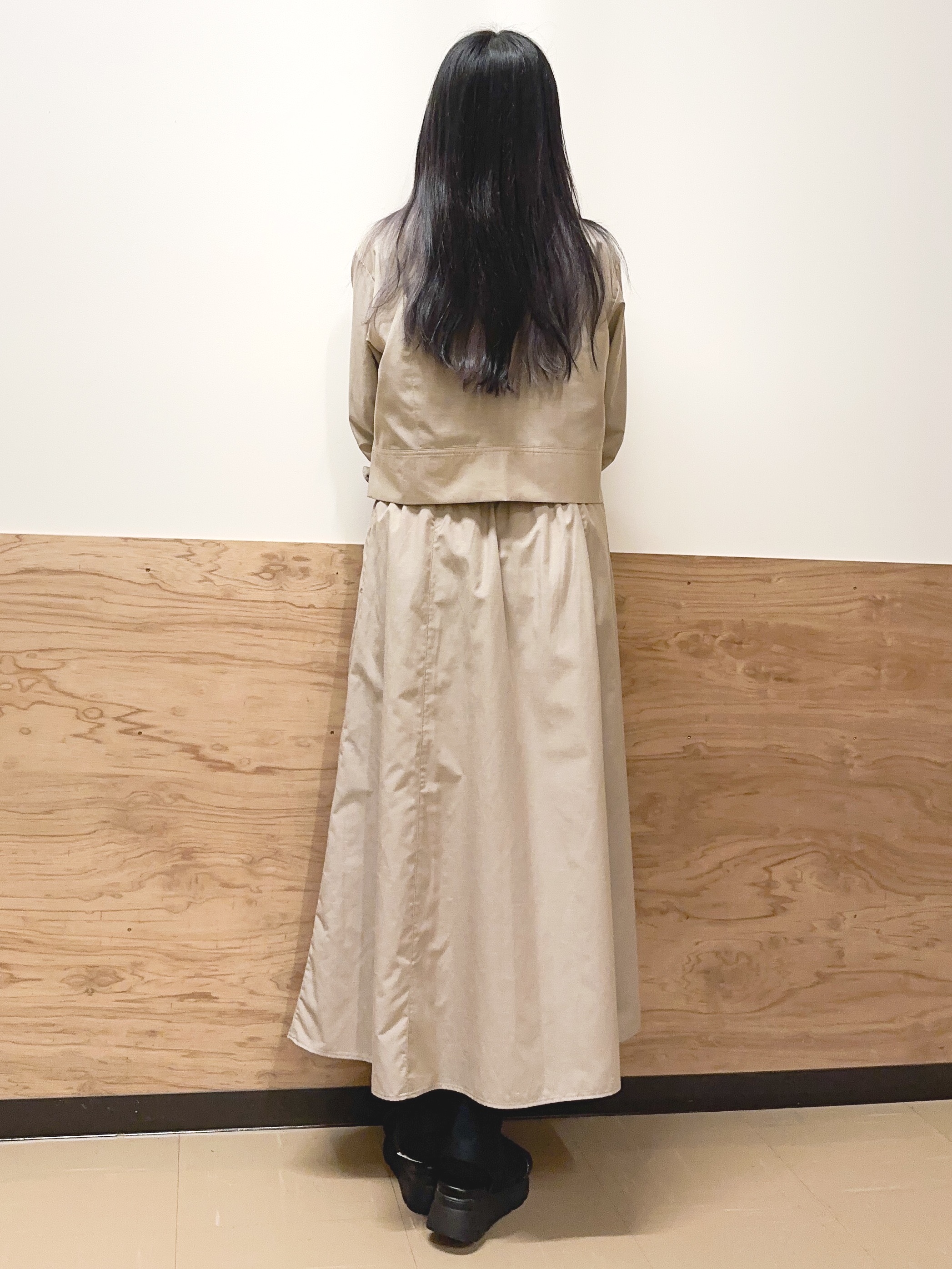 すーさんの「grove｜【イージーケア】麻混クロップドシャツ」を使ったコーディネート
